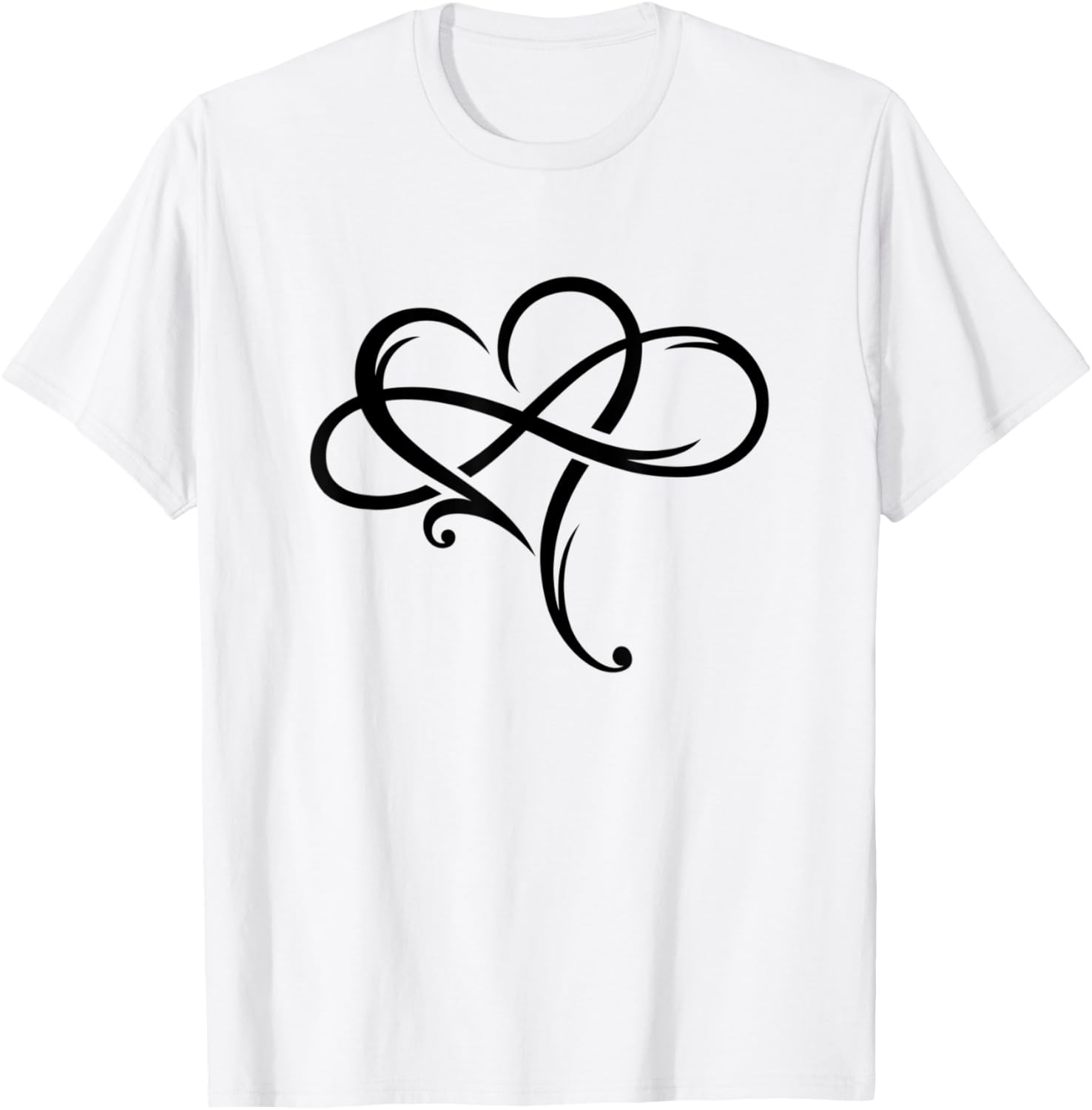 Cute Heart for Valentine's Day with Infinity Symbol in love T-Shirt - T-Shirt | White