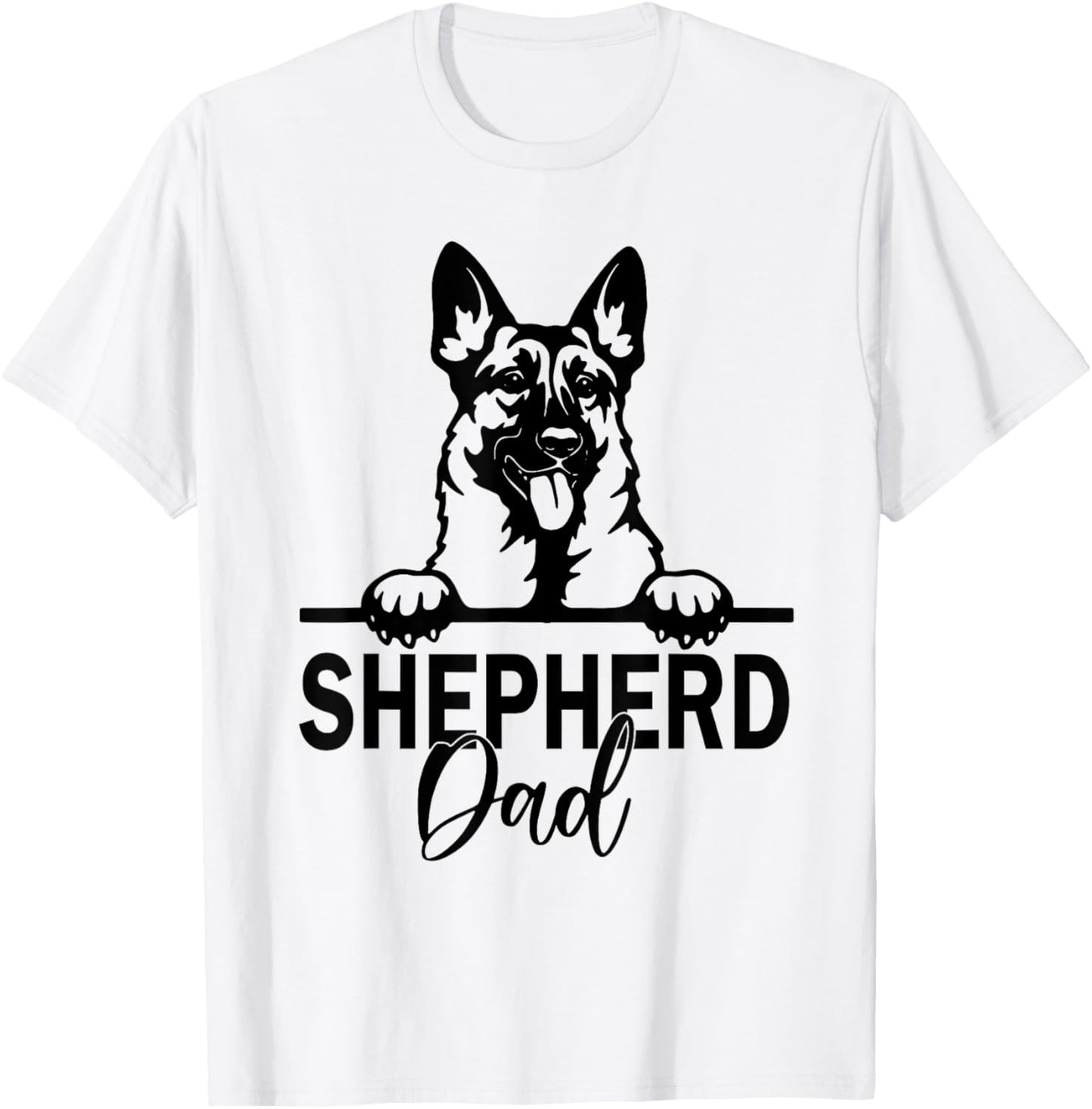 Retro German Shepherd Dad Gift Dog Owner Pet Shepard Father T-Shirt - T-Shirt | White