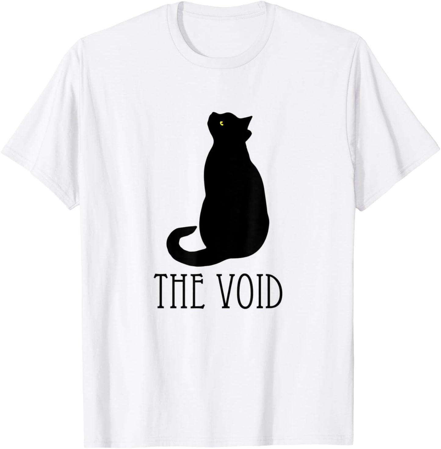 Black Cat The Void Funny Yellow Eye Kitty Cat Mom Dad Men Women Kids T-Shirt - T-Shirt | White