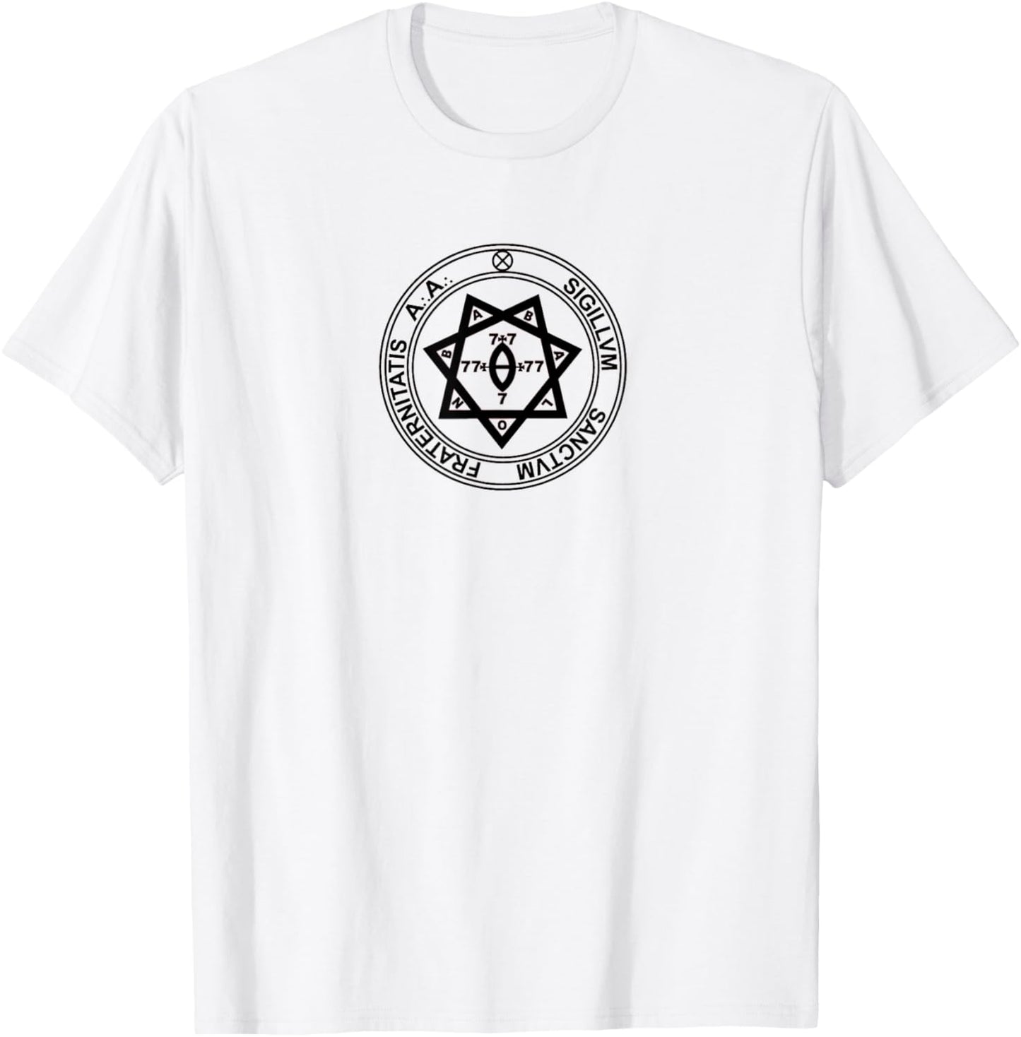 Thelema Argentum Astrum symbol A.A. magick Crowley esoteric T-Shirt - T-Shirt | White