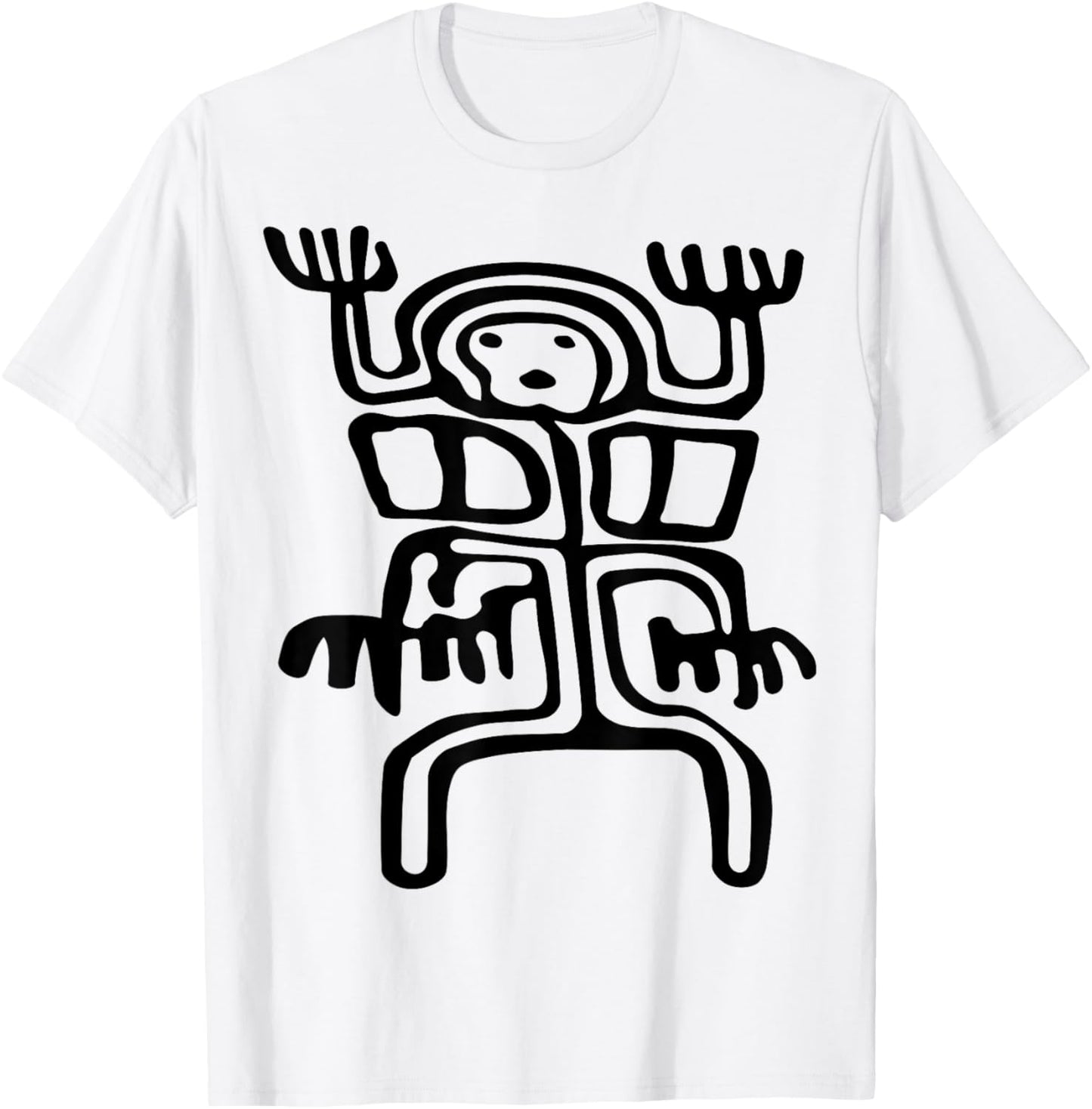 Petroglyph Ancient Cave Drawing T-Shirt - T-Shirt | White