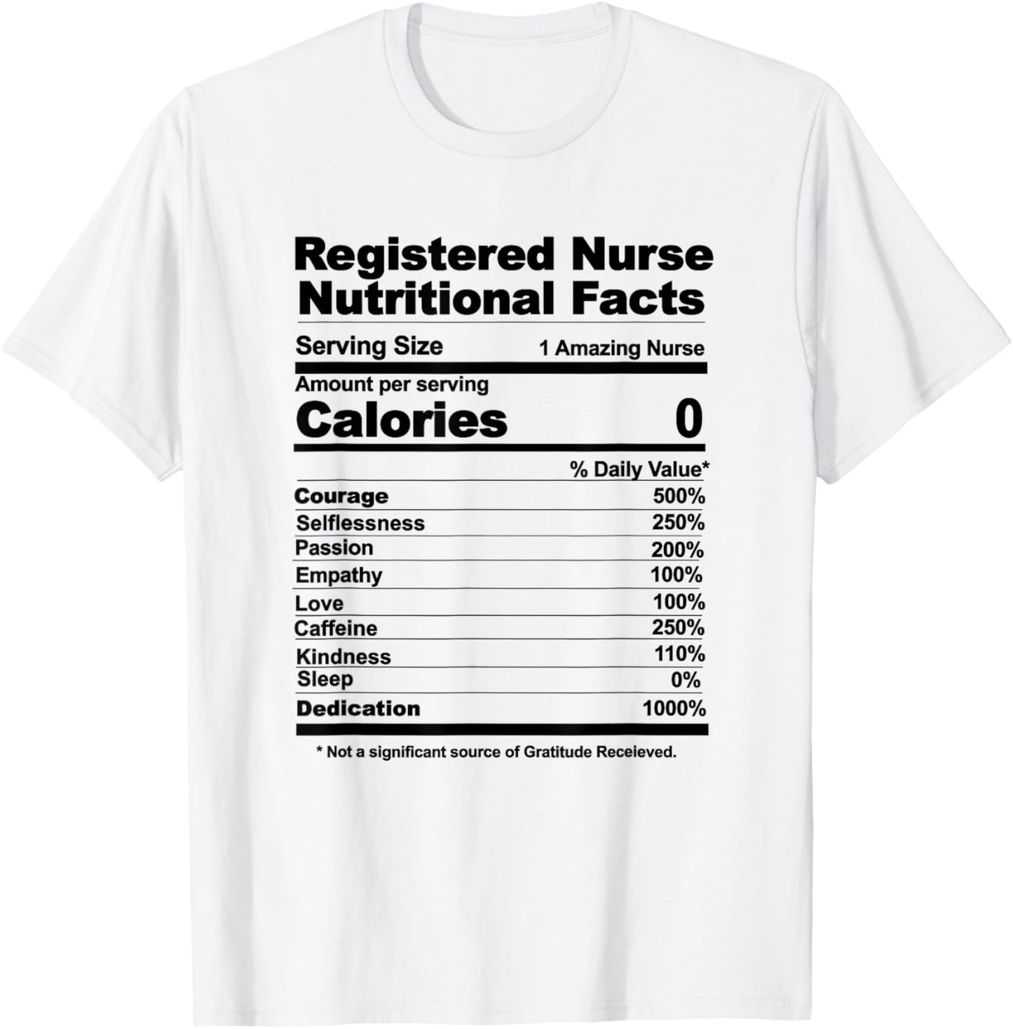 Registered Nurse nutritional facts T-Shirt - T-Shirt | White