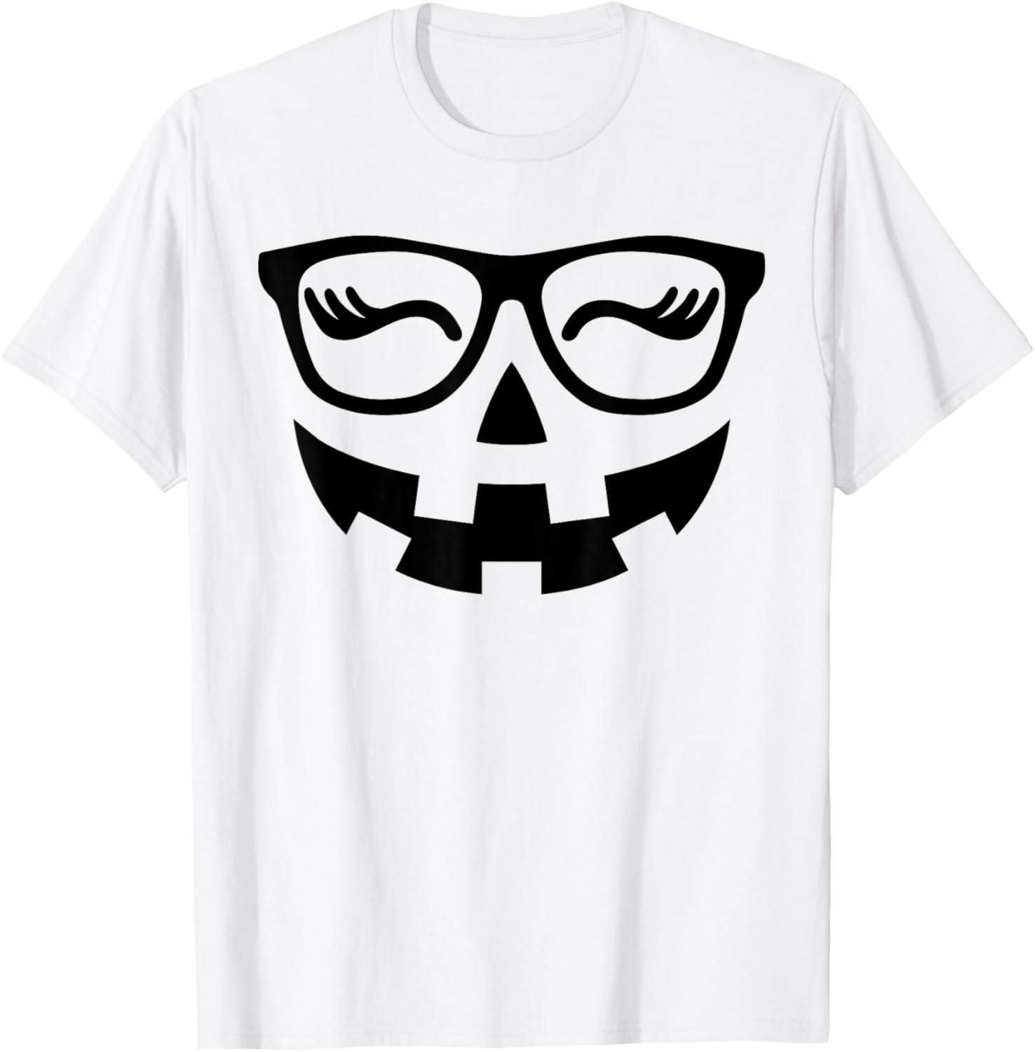 Jack O Lantern Face Pumpkin Glasses Hallowen Costume Nerd T-Shirt - T-Shirt | White