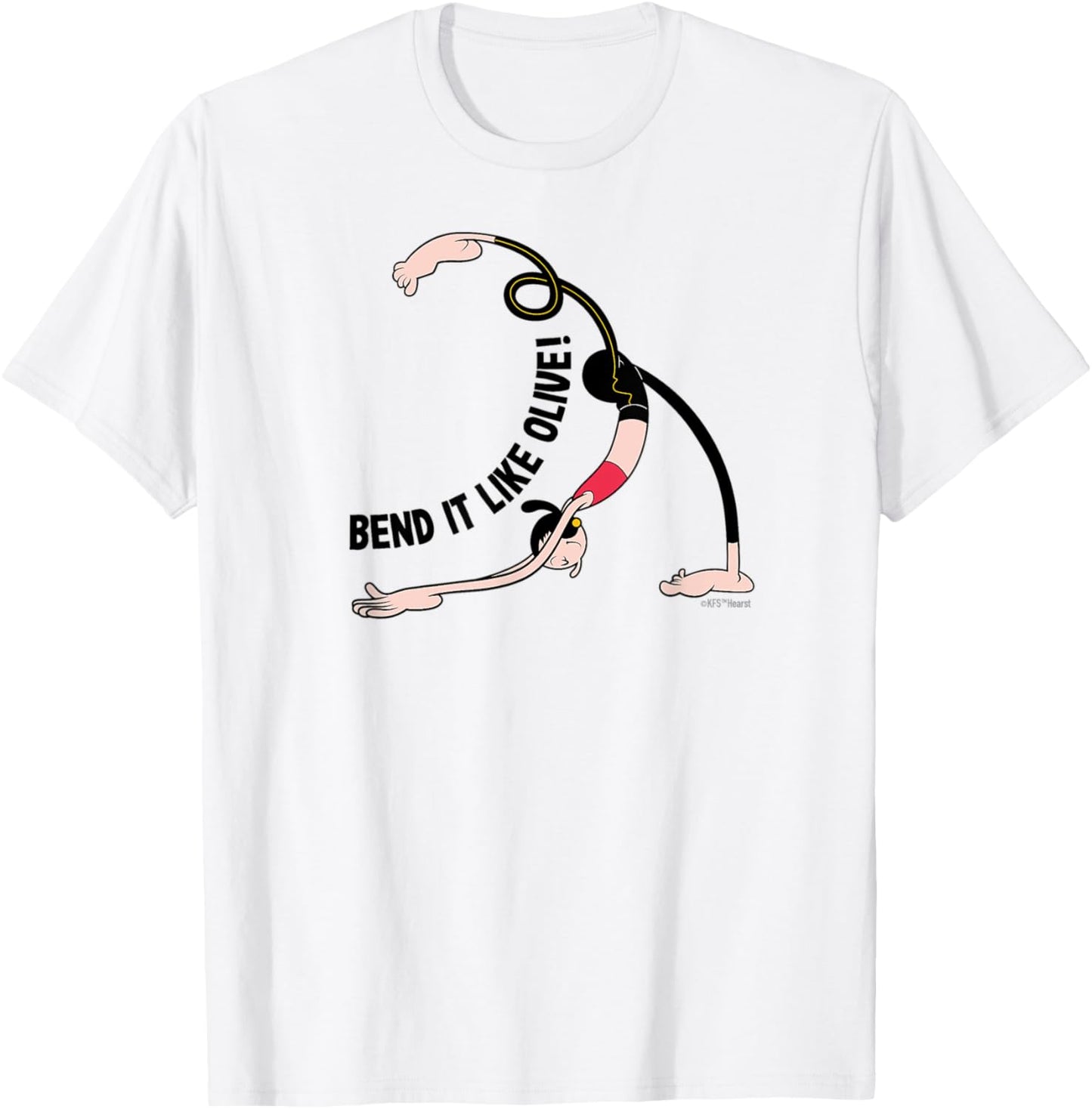 Olive Oyl "BEND IT LIKE OLIVE!" Yoga T-Shirt - T-Shirt | White
