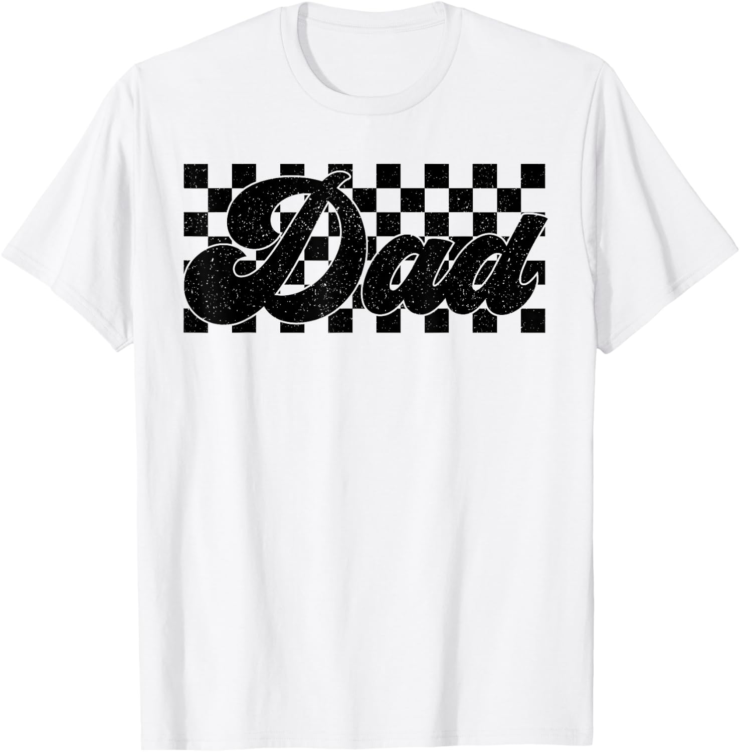 Funny Retro Checkered Dad For Father's Fatherhood ,Dad Life T-Shirt - T-Shirt | White