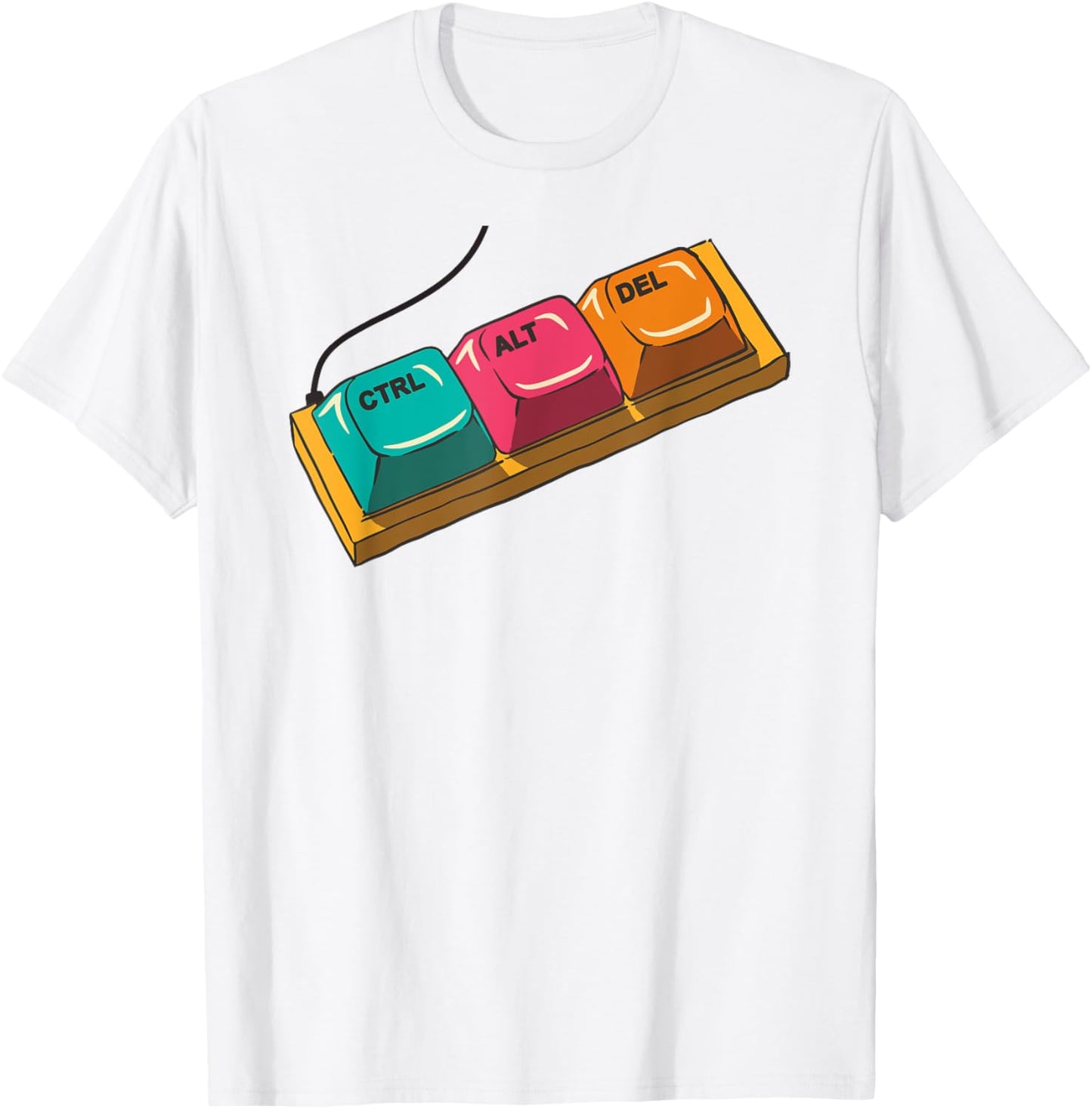 azDesigns Funny Nerd Technics IT Computer Ctrl Alt Delete I CTRL ALT DEL T-Shirt - T-Shirt | White