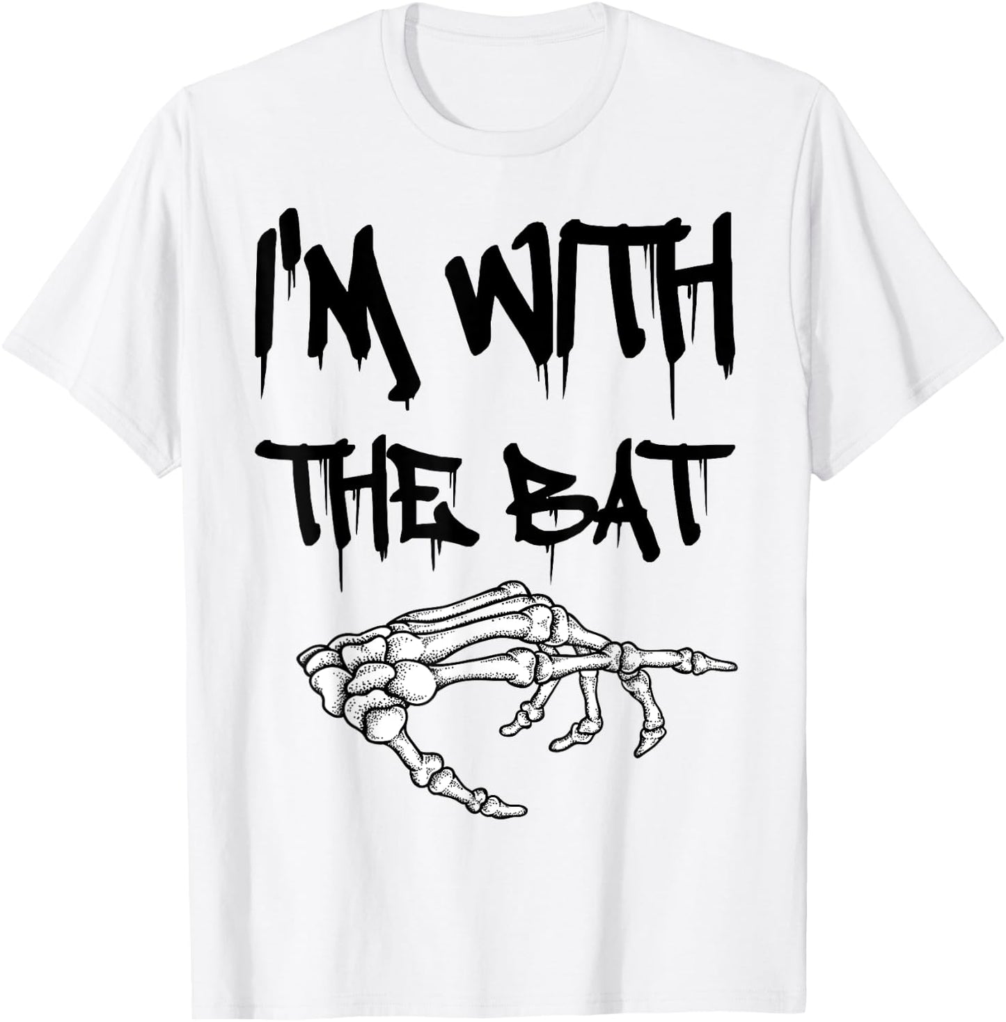 I'm with the bat funny matching couple costume Halloween T-Shirt - T-Shirt | White