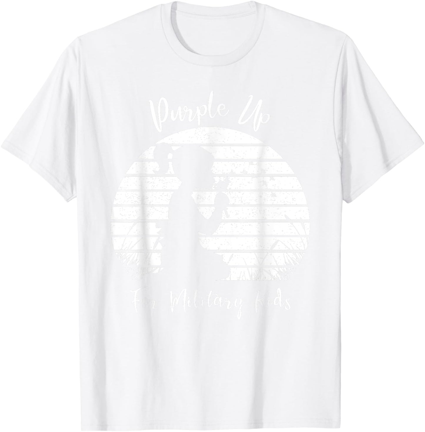 Dandelion Purple Up For Military Kids Month Army Child T-Shirt - T-Shirt | White