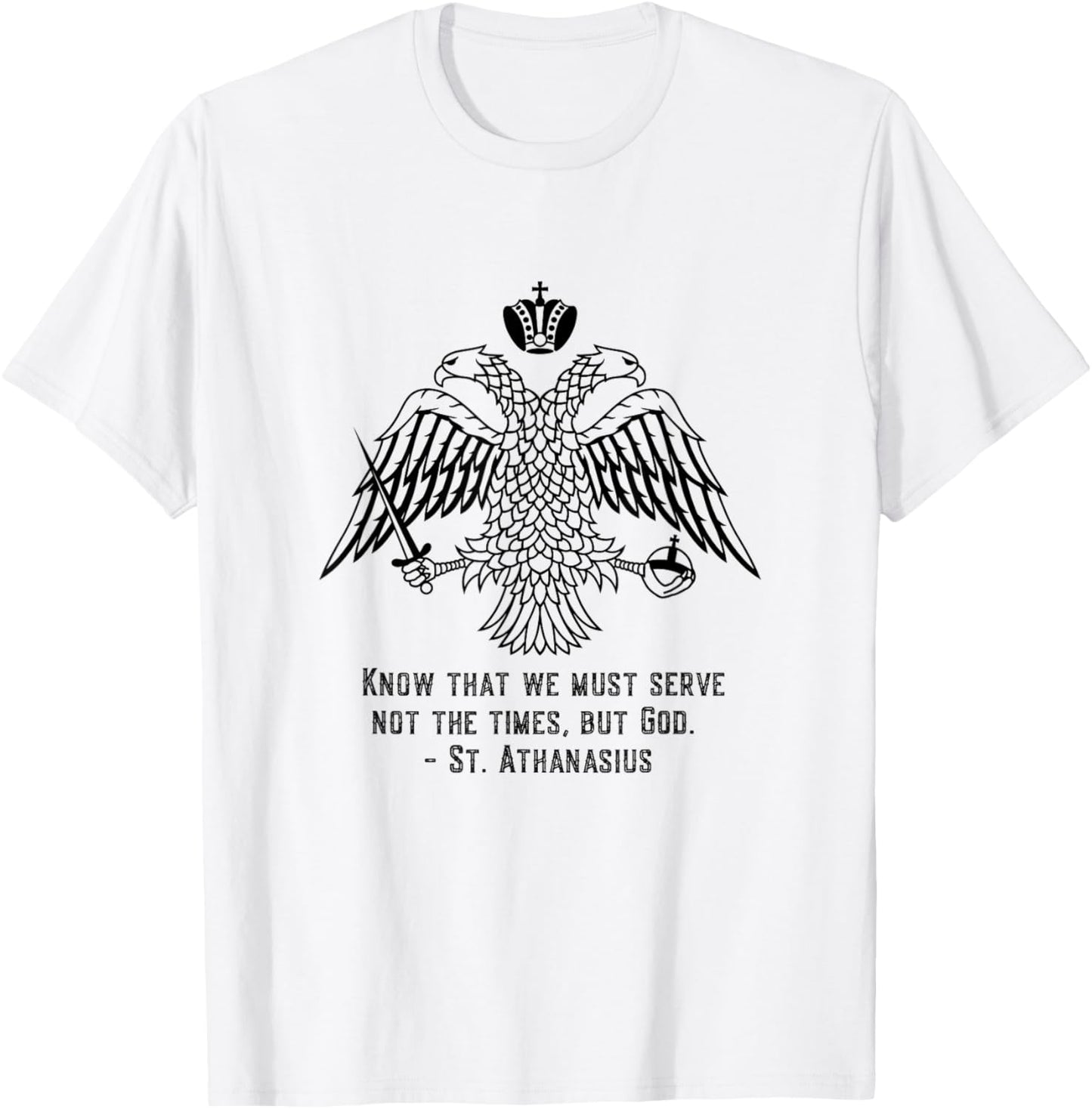 Eastern Orthodox Christian Eagle Saint Athanasius T-Shirt - T-Shirt | White