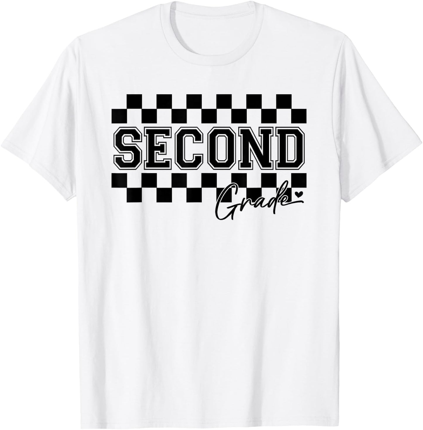 Second Grade Checkered Teacher 1st Day Back to School Women T-Shirt - T-Shirt | White