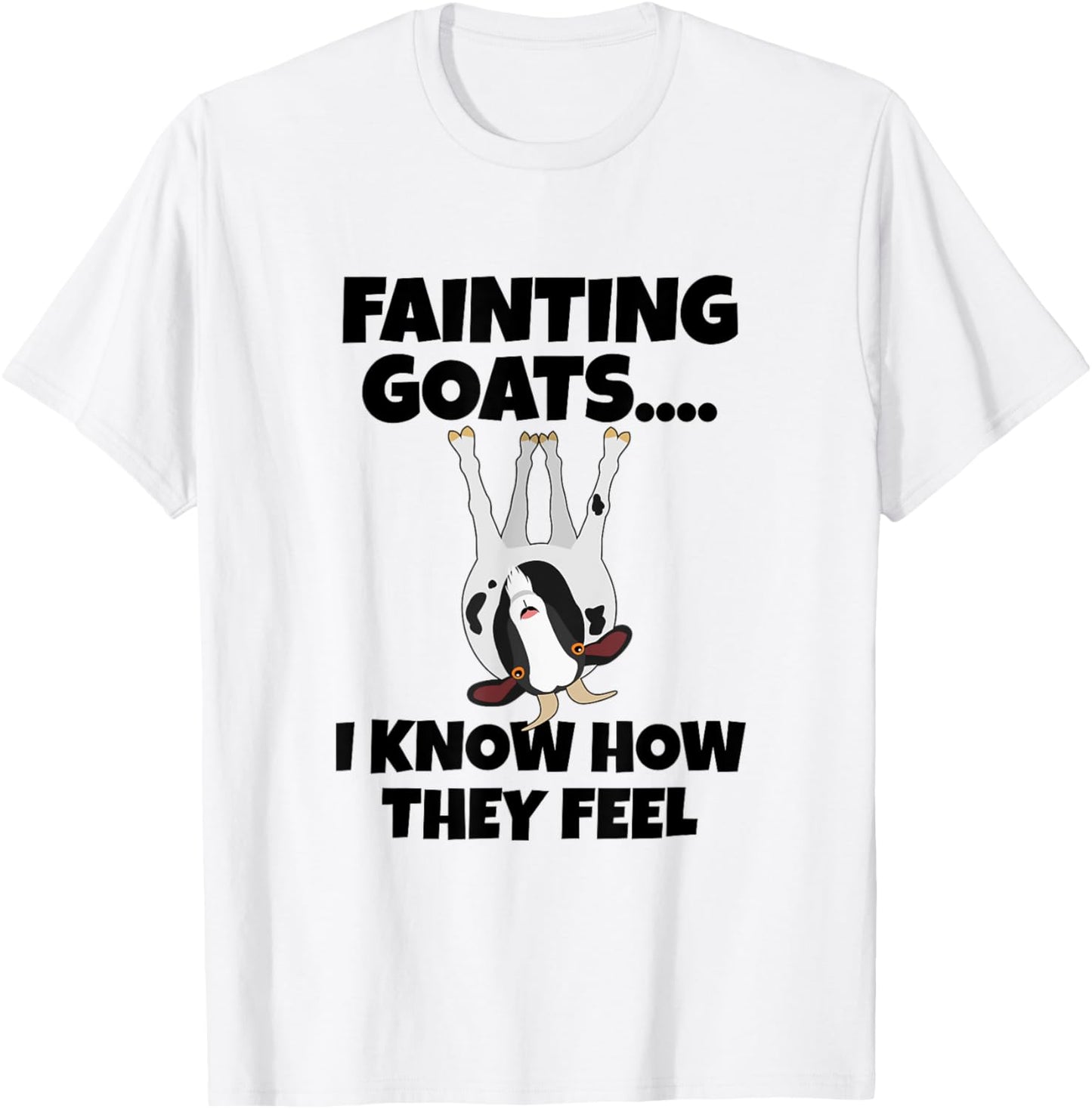 Goat Lovers Apparel | Farm Meme Pun Funny Fainting Goats T-Shirt - T-Shirt | White