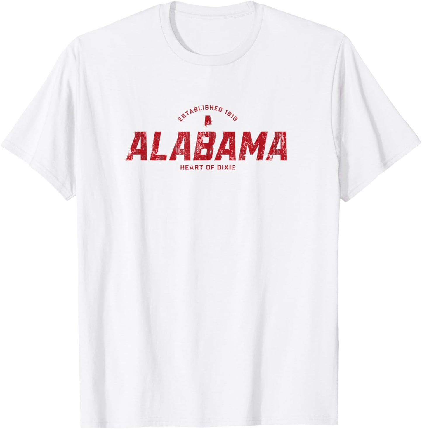 Alabama AL Vintage Athletic Red Sports Logo T-Shirt - T-Shirt | White