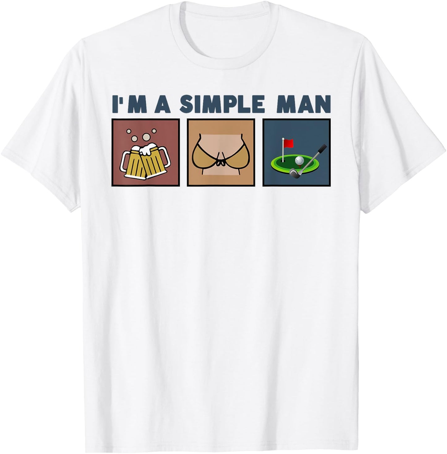 I'm A Simple Man Beer Boobs Golf T-Shirt - T-Shirt | White