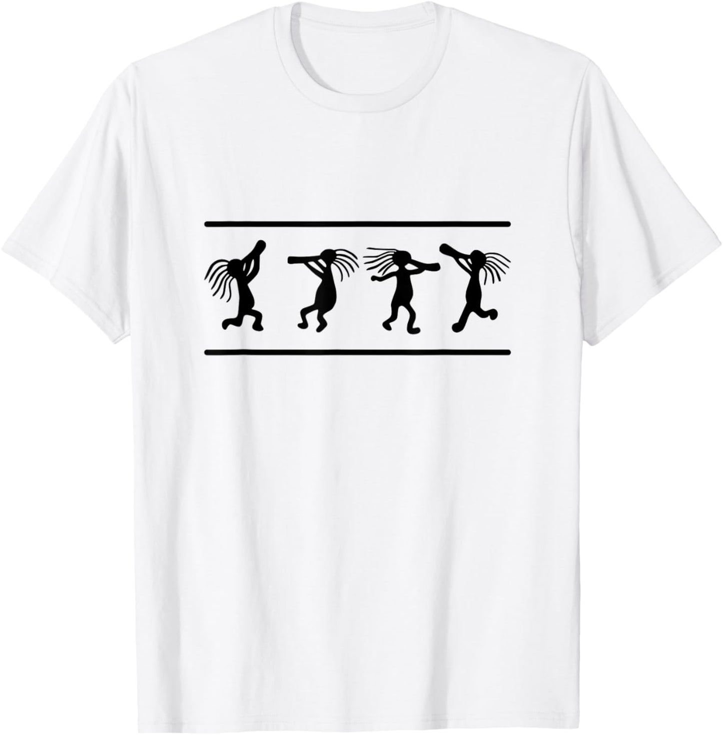 Native American Merchandise Kokopelli Dance - , Grey, Small, Short Sleeve T-Shirt - T-Shirt | White