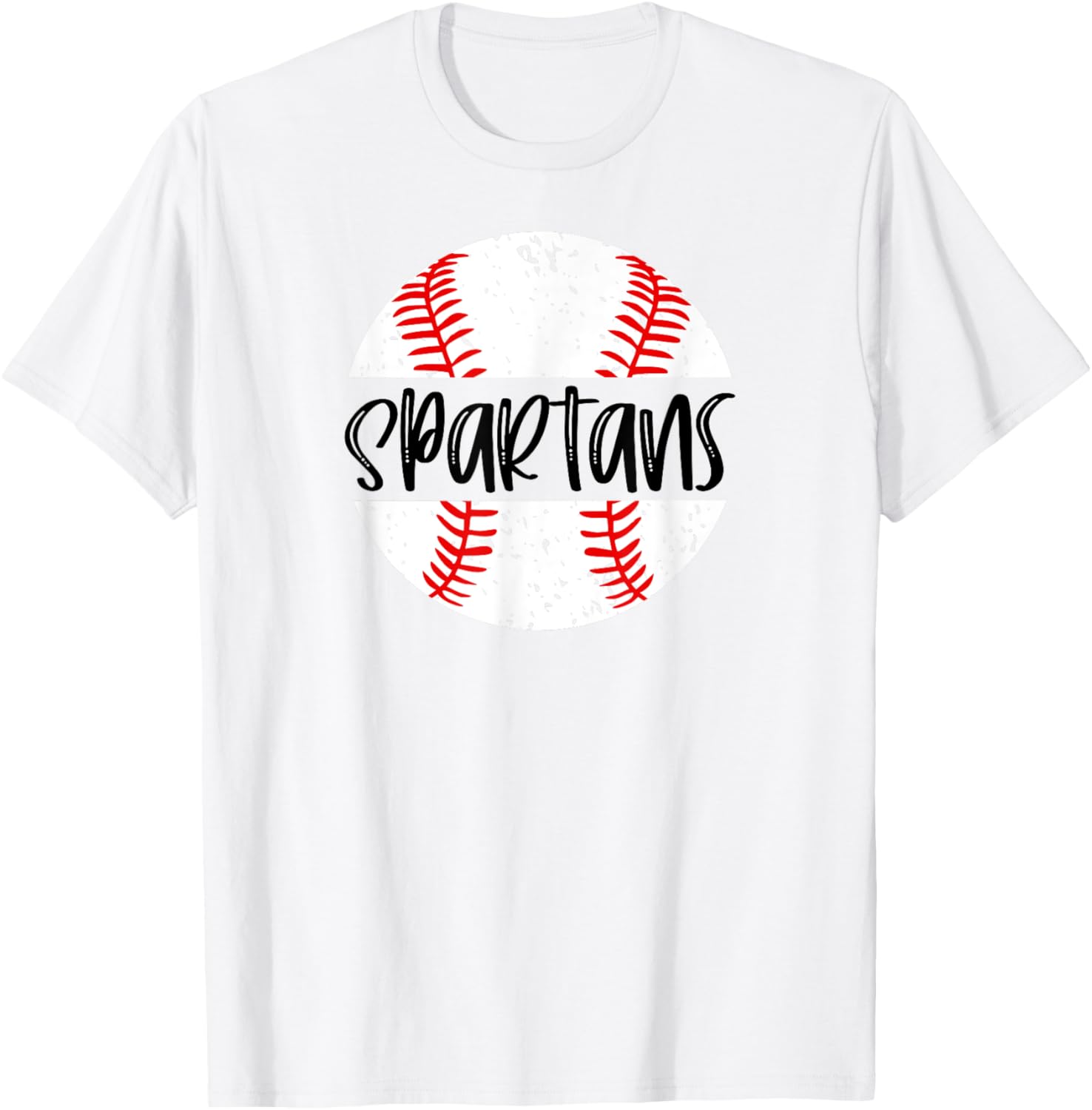 Spartans Baseball Team Mascot School Spirit Game Day T-Shirt - T-Shirt | White