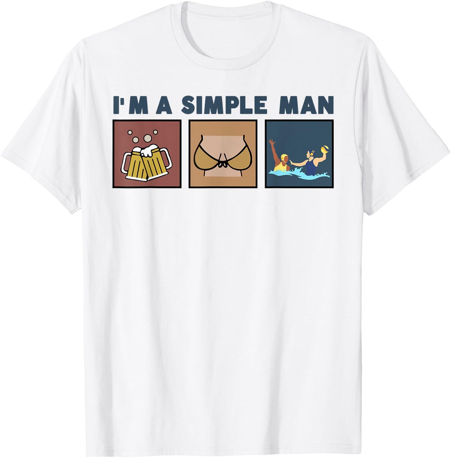 I'm A Simple Man Beer Boobs Water Polo T-Shirt - T-Shirt | White