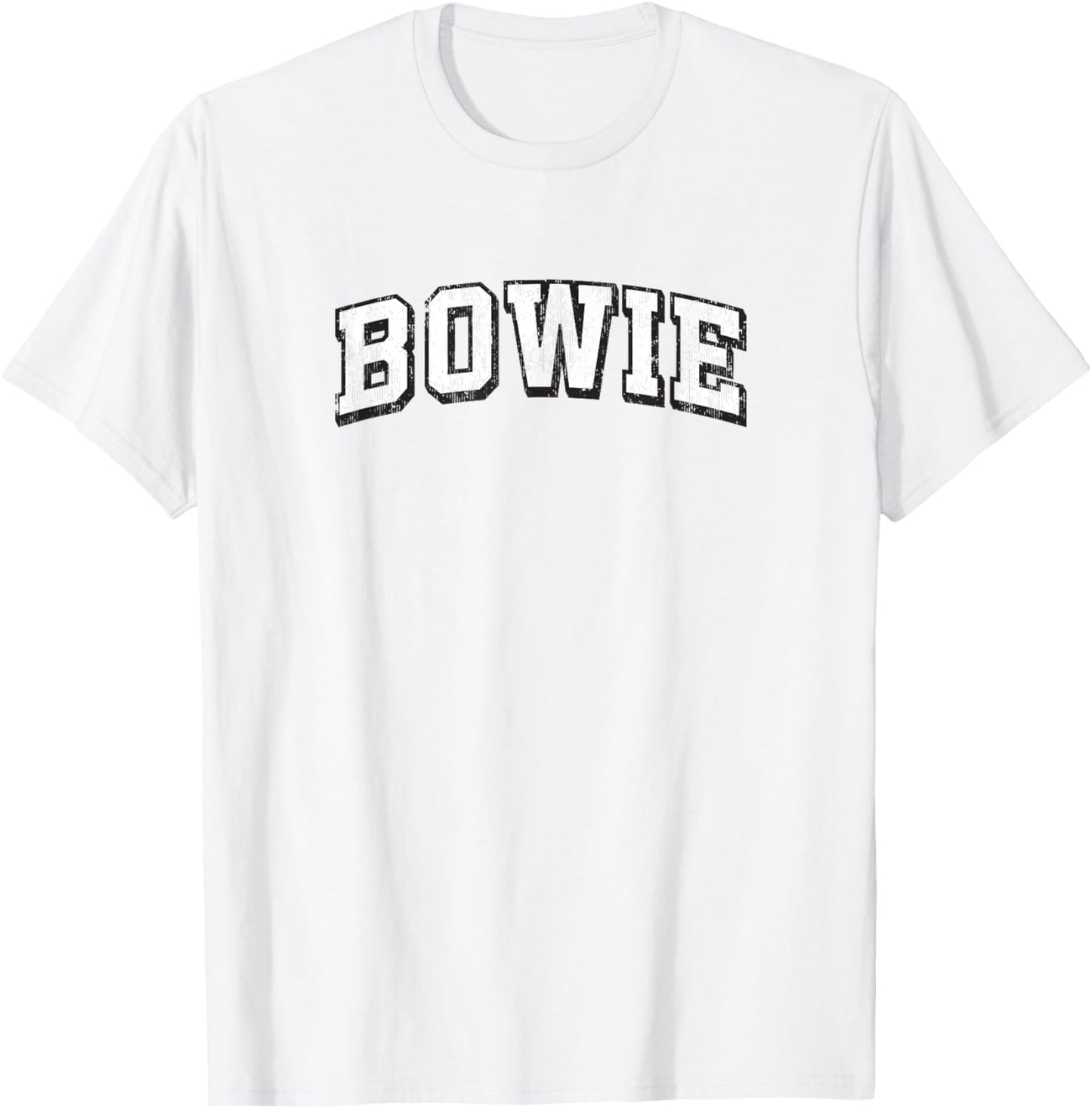Bowie Maryland Vintage Athletic Sports B&W Print T-Shirt - T-Shirt | White