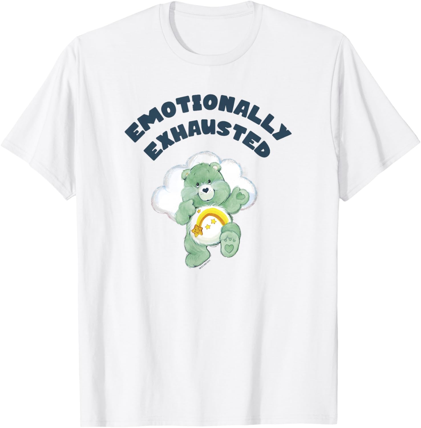 Care Bears Wish Bear Emotionally Exhausted Cloudy Poster T-Shirt - T-Shirt | White