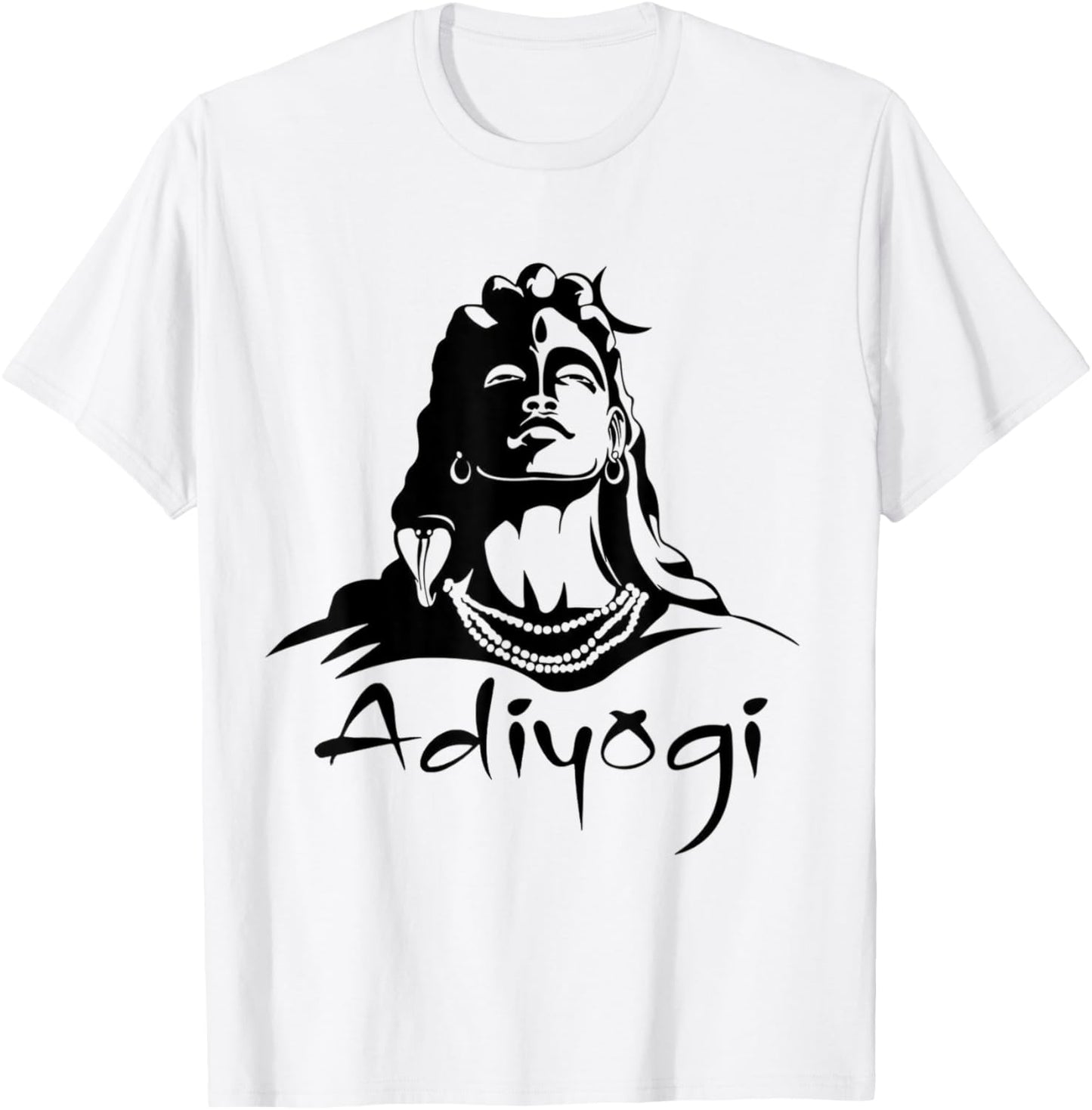 Shiva Adiyogi Meditation Design T-Shirt - T-Shirt | White