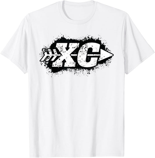 CX - Grunge Cross Country Running T-Shirt - T-Shirt | White