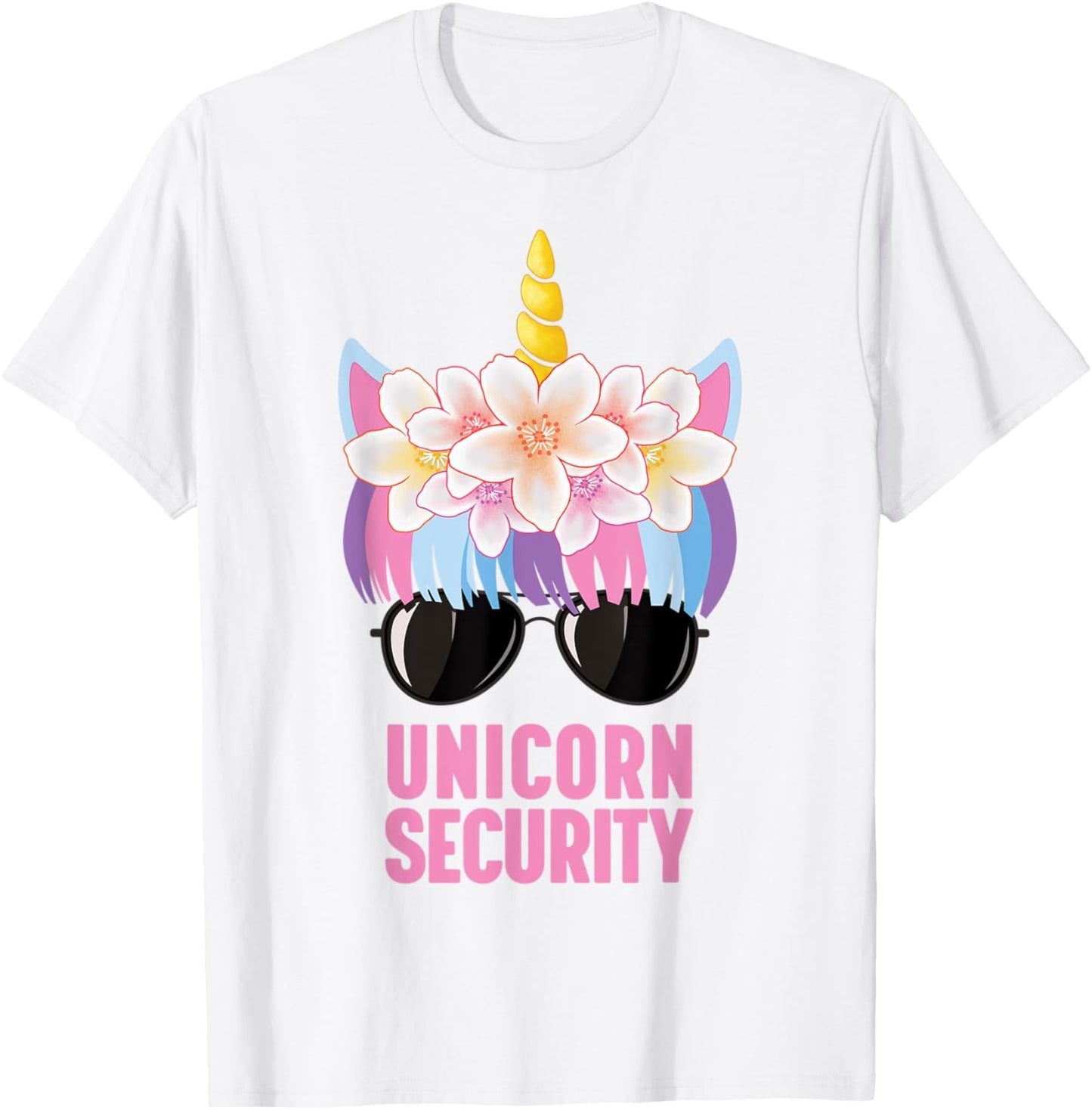 Cute Unicorn Security T-Shirt - T-Shirt | White
