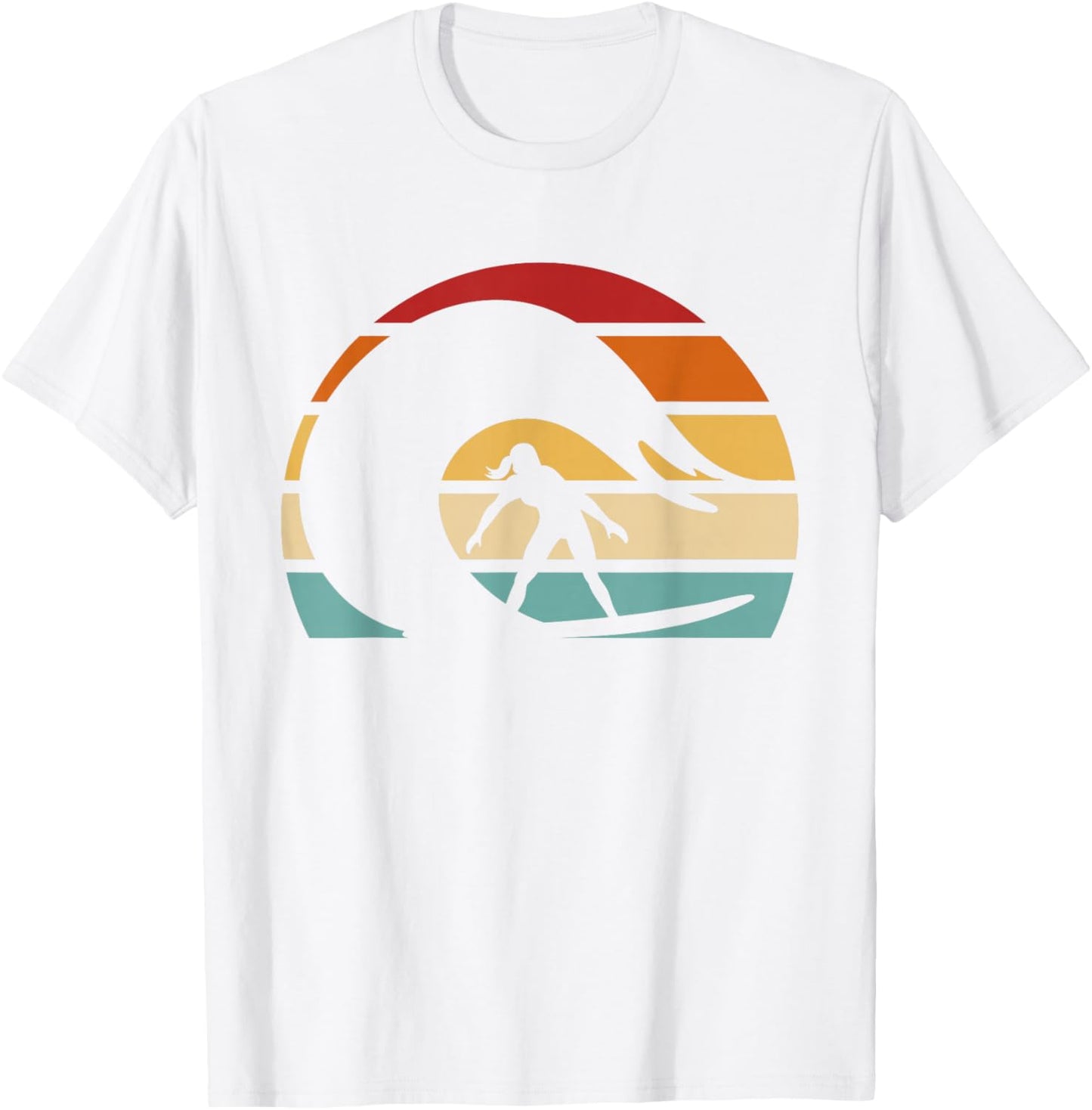 Hobby Surf Surfboard Surfer Water Sport Retro Girl Surfing T-Shirt - T-Shirt | White