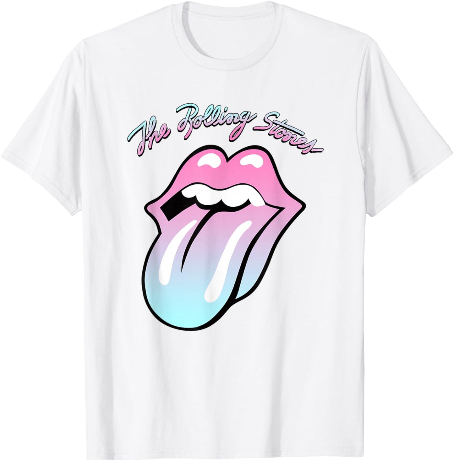 Official Rolling Stones Gradient Tongue T-Shirt - T-Shirt | White