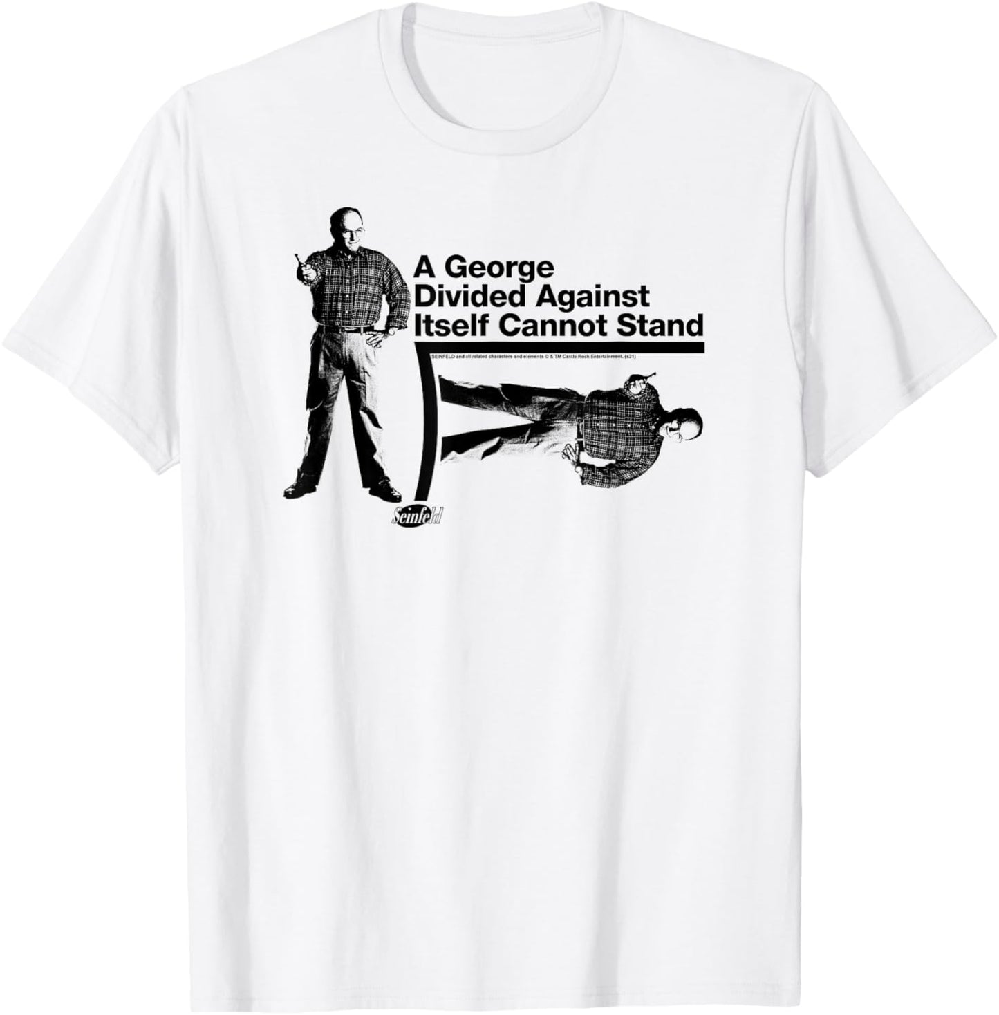 Seinfeld A George Divided Against Itself Funny TV Show T-Shirt - T-Shirt | White