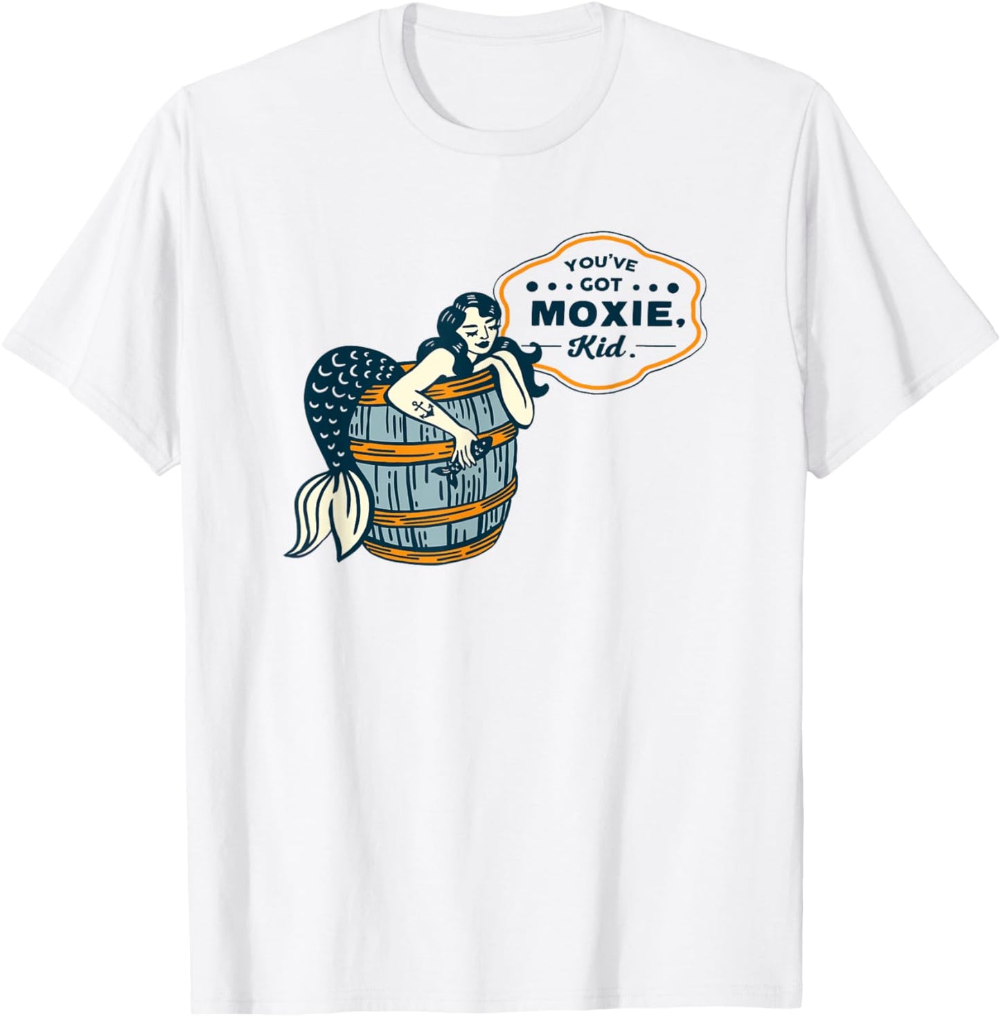 You've Got Moxie, Kid! Vintage Nautical Pinup Mermaid Art T-Shirt - T-Shirt | White