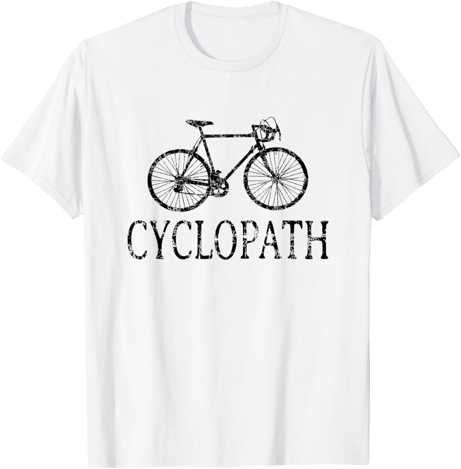 Cyclopath (Vintage Black) Bicycle T-Shirt - T-Shirt | White