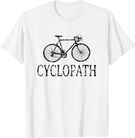 Cyclopath (Vintage Black) Bicycle T-Shirt - T-Shirt | White