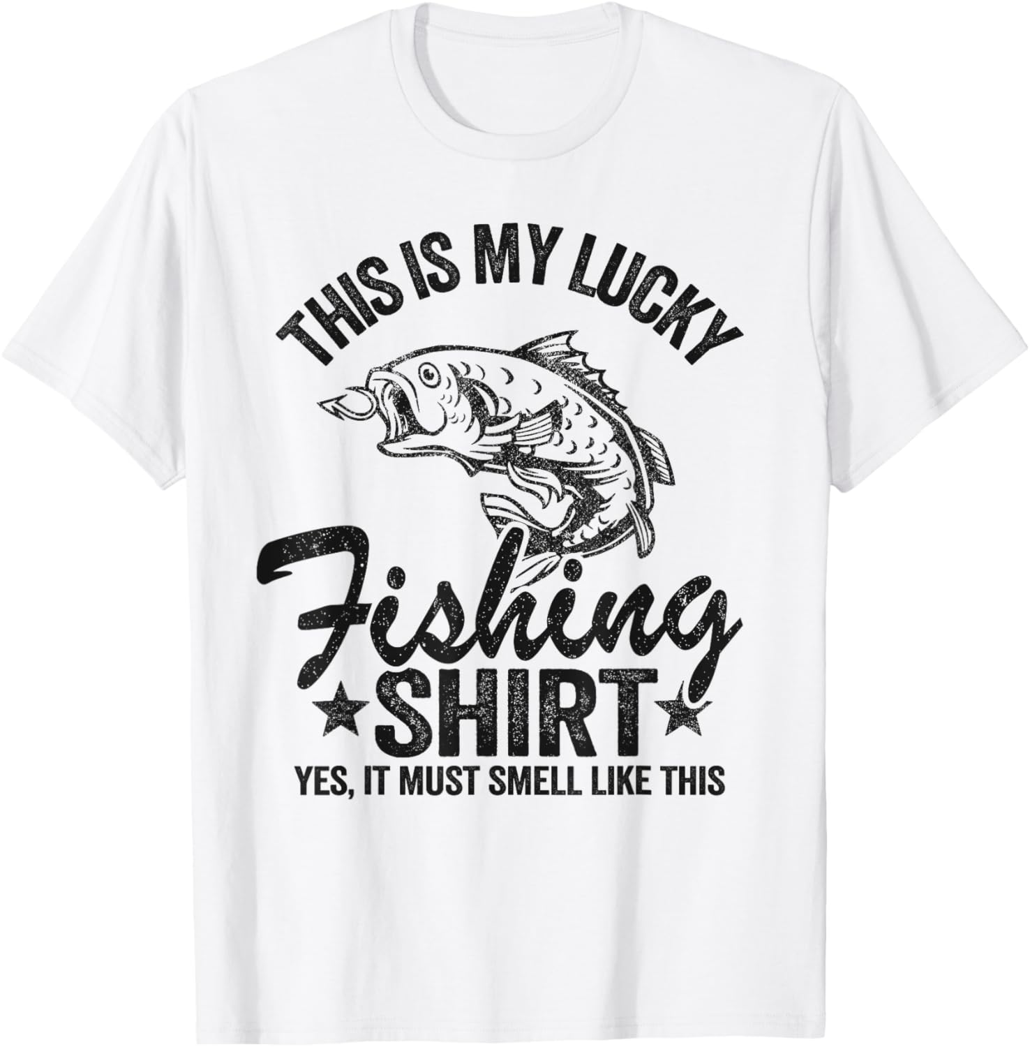 Bass Fishing Jokes Humor Fisherman This Is My Lucky Fishing T-Shirt - T-Shirt | White