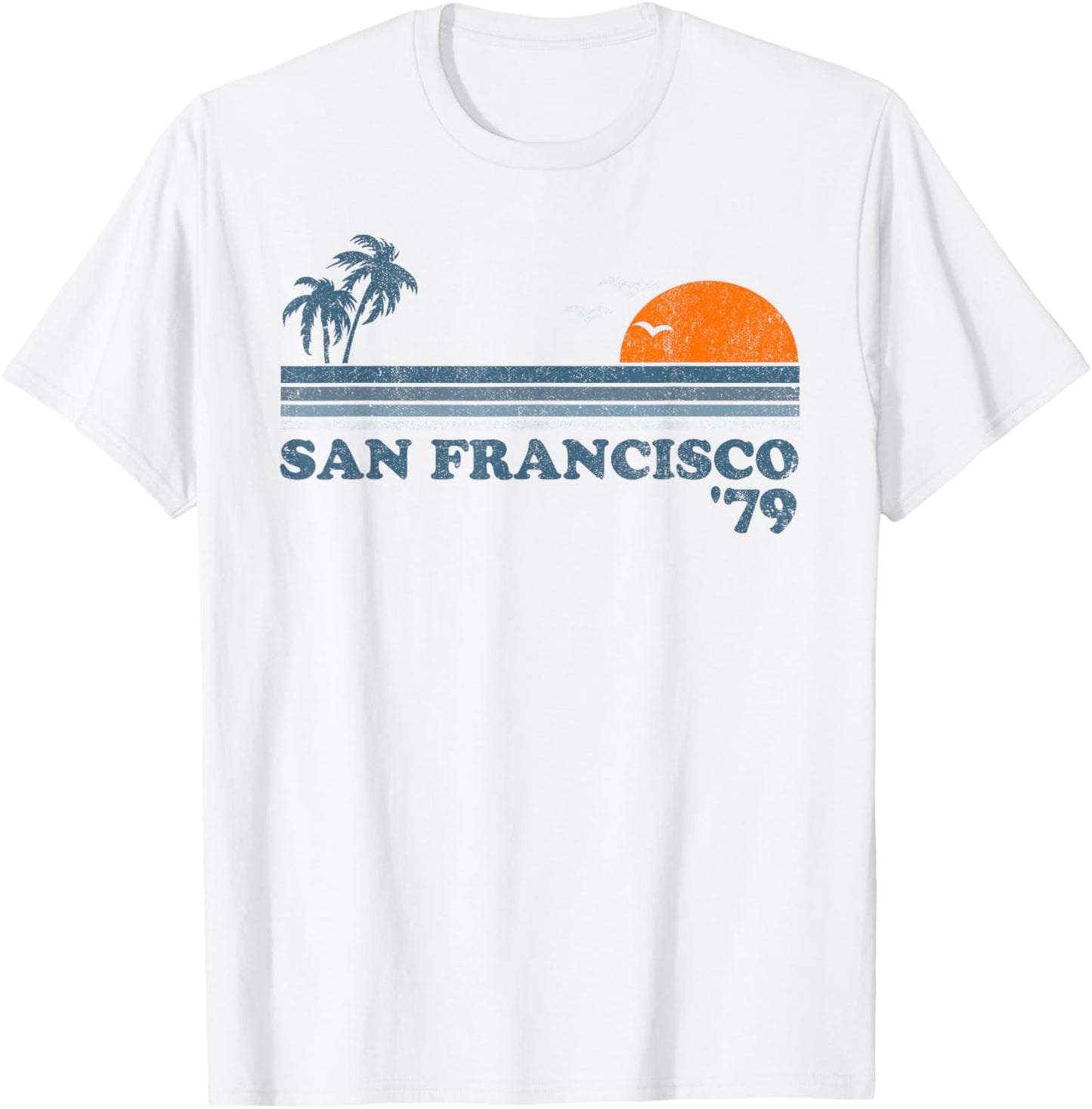 Vintage San Francisco California Beach Retro Surf 70's Gift T-Shirt - T-Shirt | White