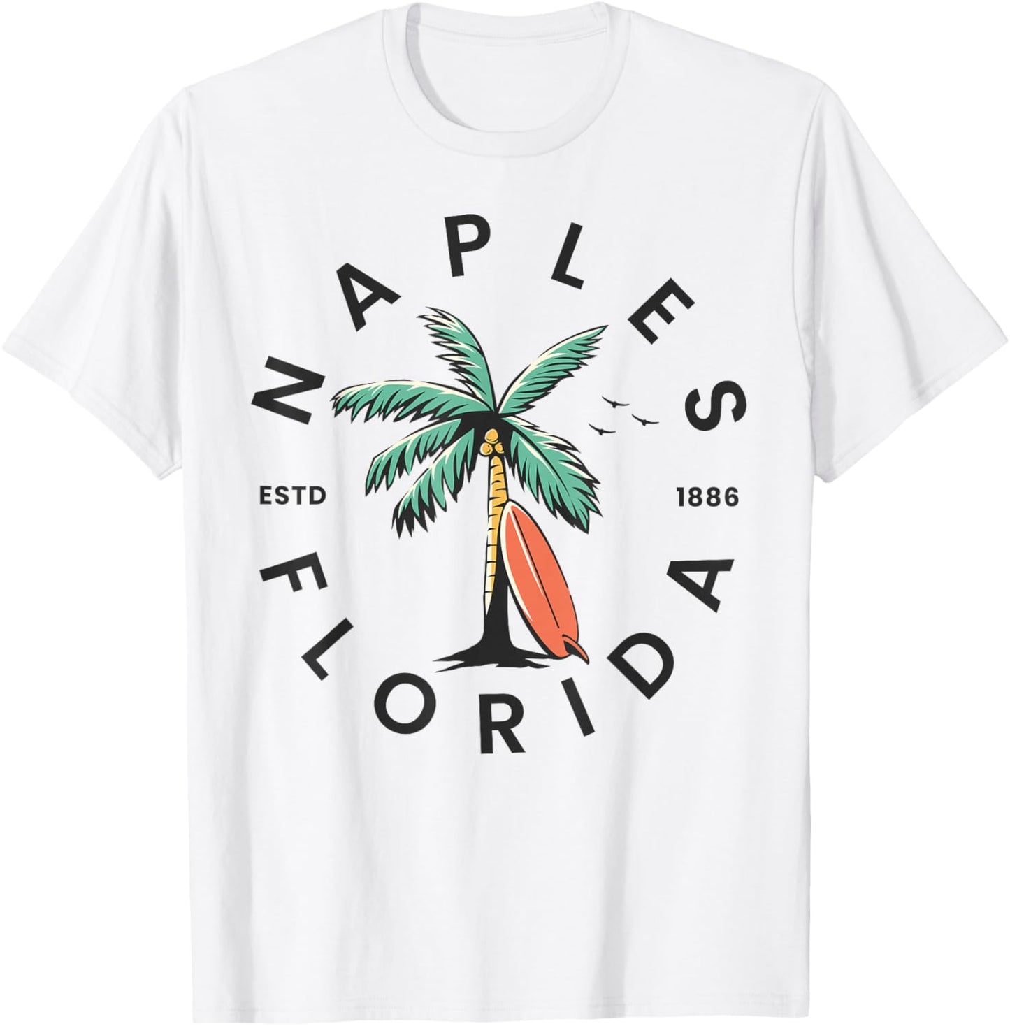 Naples Florida Beach Surf Summer Vacation T-Shirt - T-Shirt | White