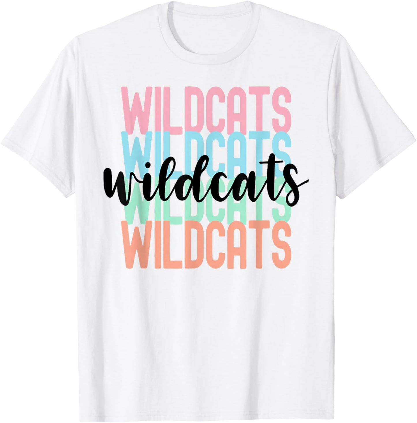 Wildcats Team Mascot School Spirit Game Night T-Shirt - T-Shirt | White
