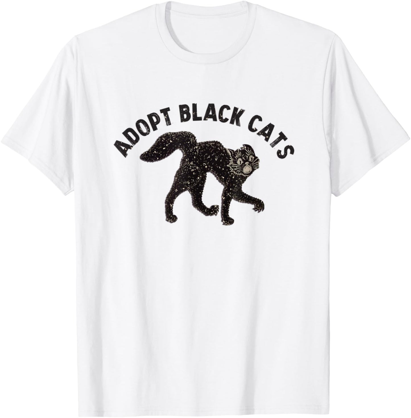 Adopt Black Cats T-Shirt - T-Shirt | White
