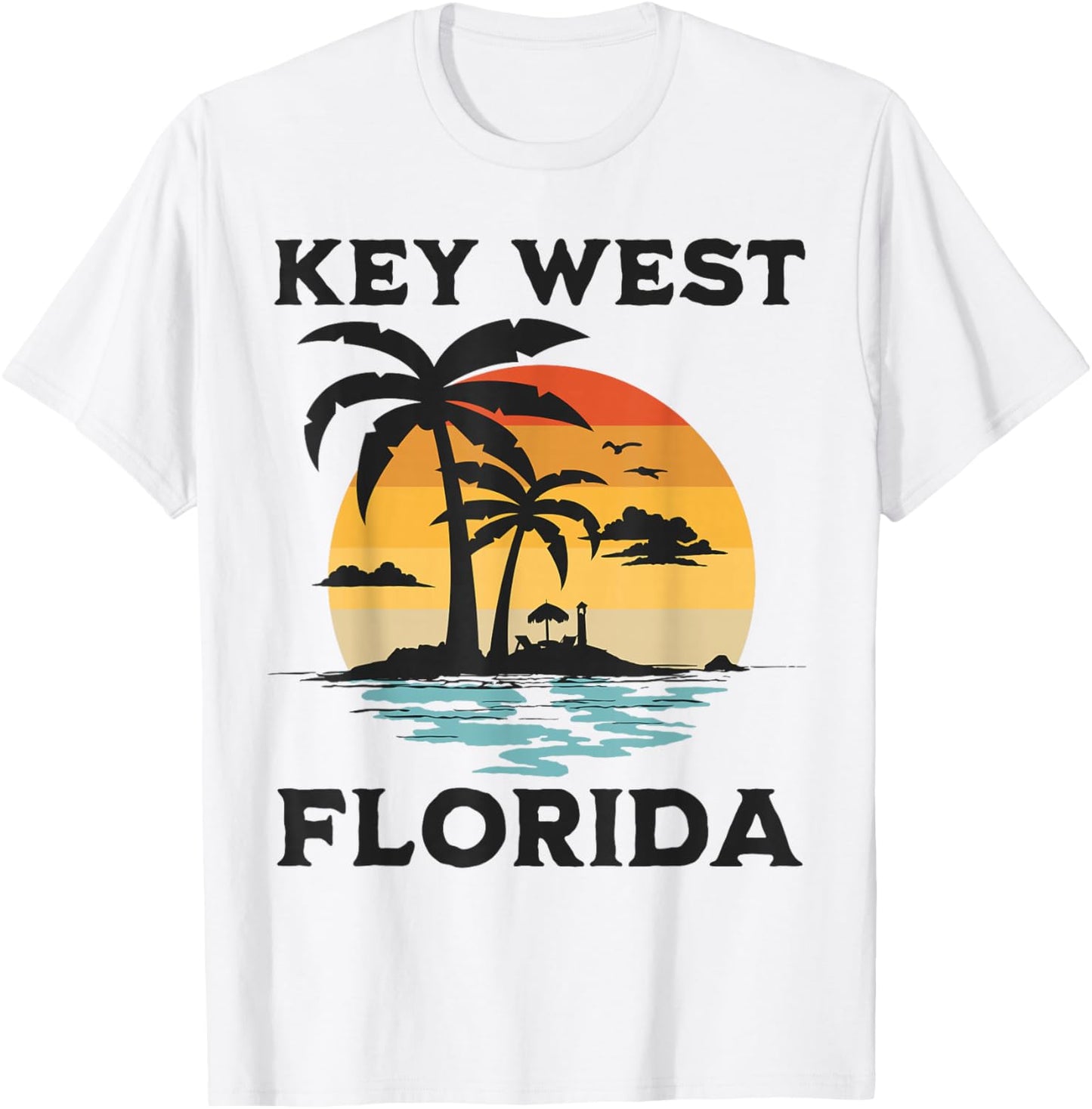 Key West Florida Beach Surf Summer Vacation Vintage Men Women Kids T-Shirt - T-Shirt | White