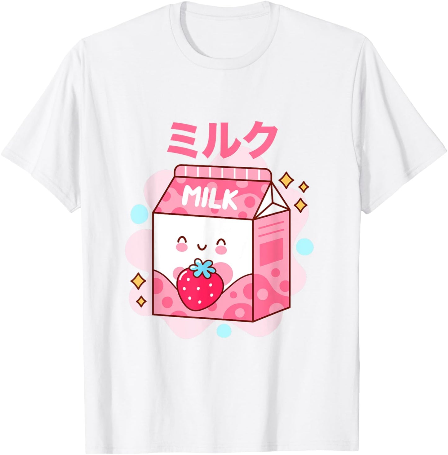 Japanese Strawberry Milk - Pink Strawberry Milk Shake Carton T-Shirt - T-Shirt | White