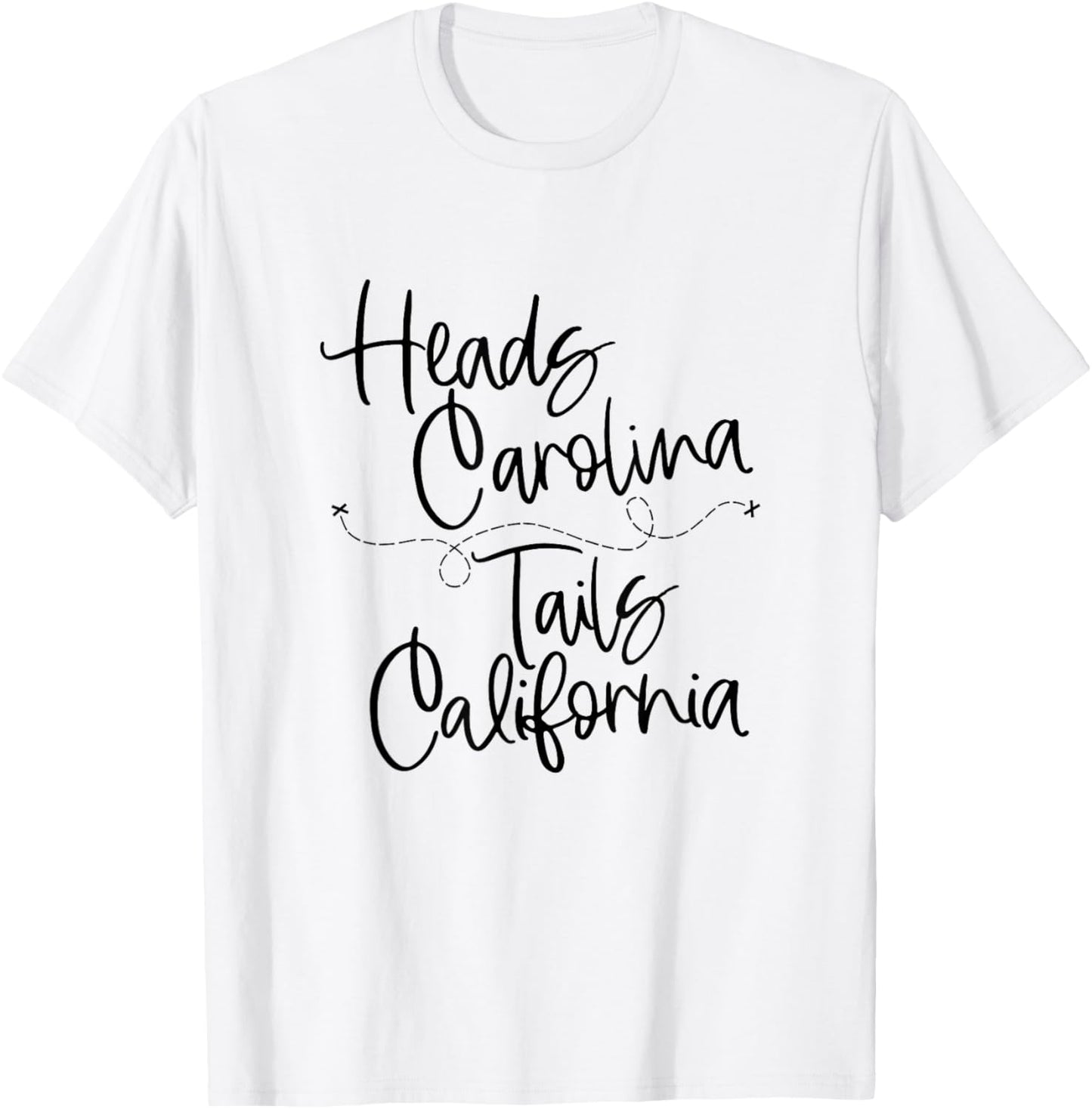 Heads Carolina Tails California 90's Country Design T-Shirt - T-Shirt | White