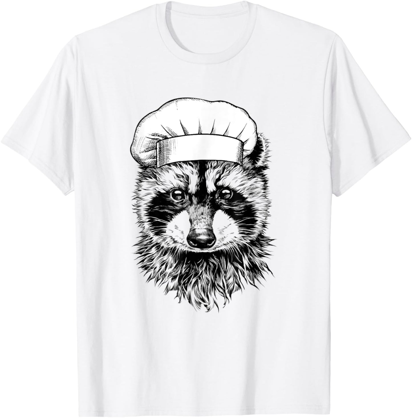 Raccoon Animal Racoon Chef Funny Cooking Cook T-Shirt - T-Shirt | White