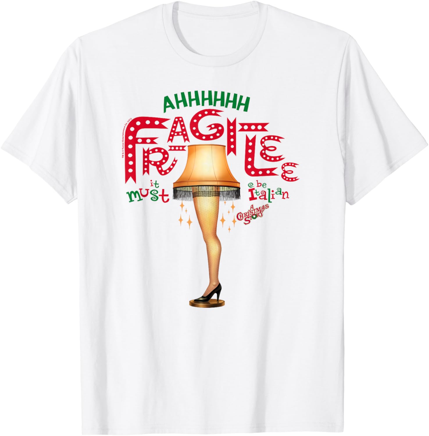 A Christmas Story Ahh Fragilee Leg Lamp Funny Holiday T-Shirt - T-Shirt | White