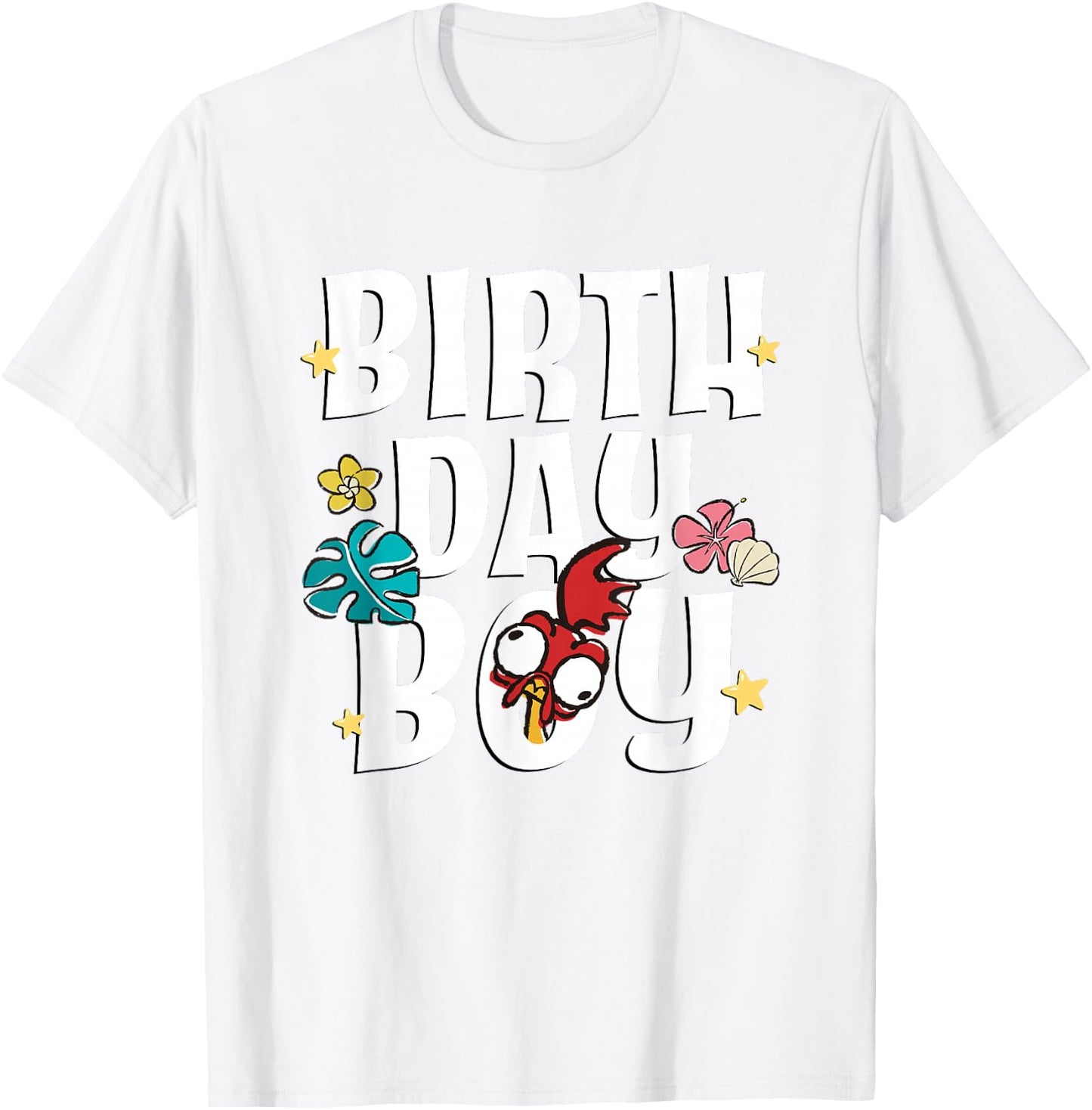 Disney Moana Birthday Boy Cute HEI HEI Big Chest Text Logo T-Shirt - T-Shirt | White