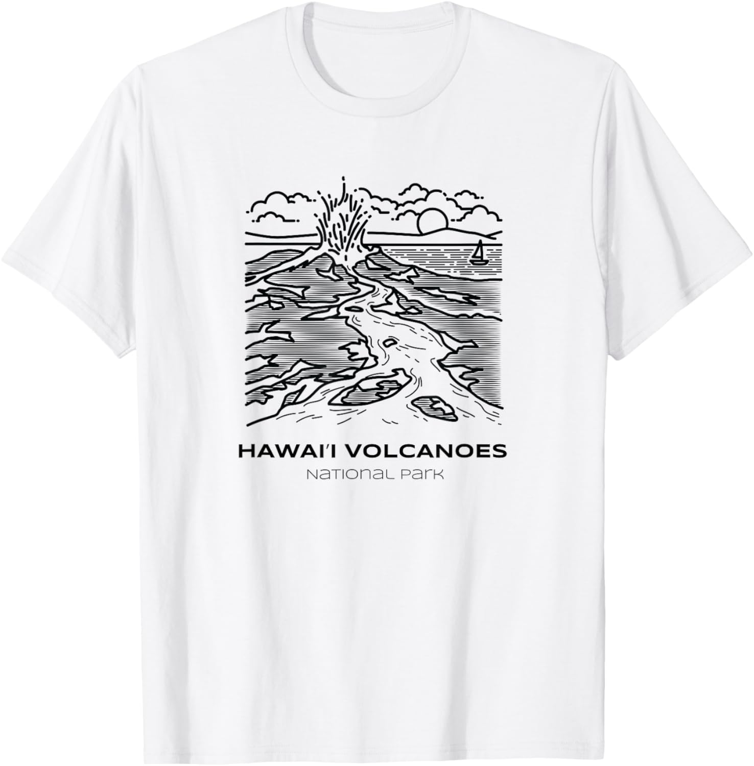 Vintage Hawai'i Volcanoes National Park Hike T-Shirt - T-Shirt | White