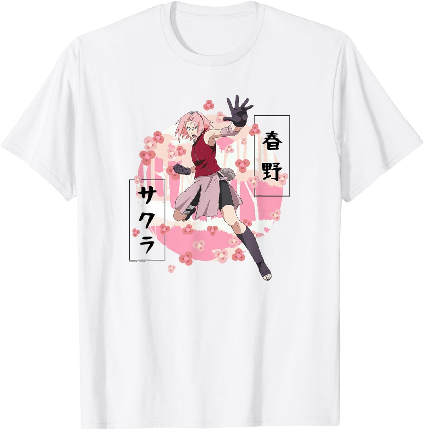 Naruto Shippuden Sakura Blossoms Anime T-Shirt - T-Shirt | White