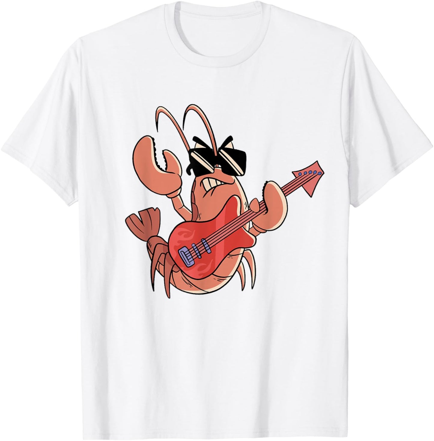 Rock Guitar Lobster I Kids I Crawfish I Children Lobster T-Shirt - T-Shirt | White