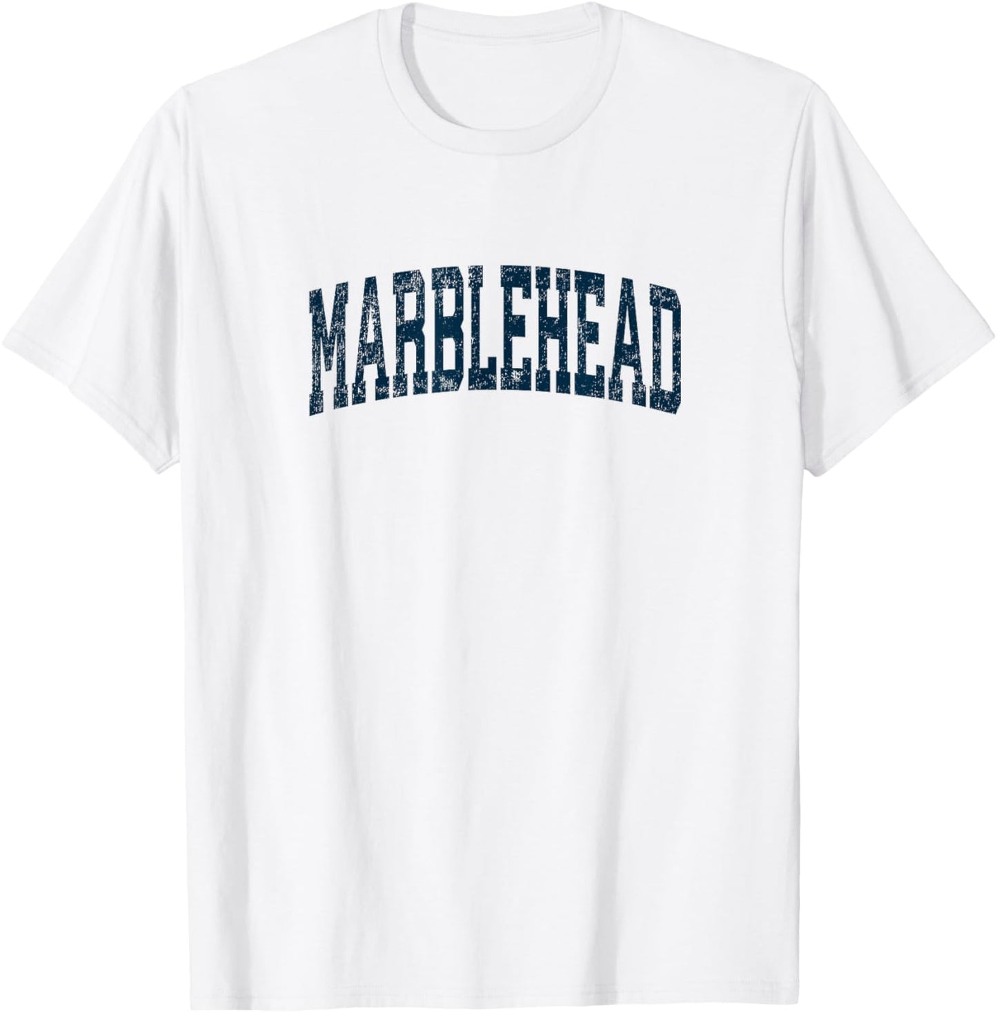 Marblehead Massachusetts MA Vintage Athletic Sports Navy Des T-Shirt - T-Shirt | White