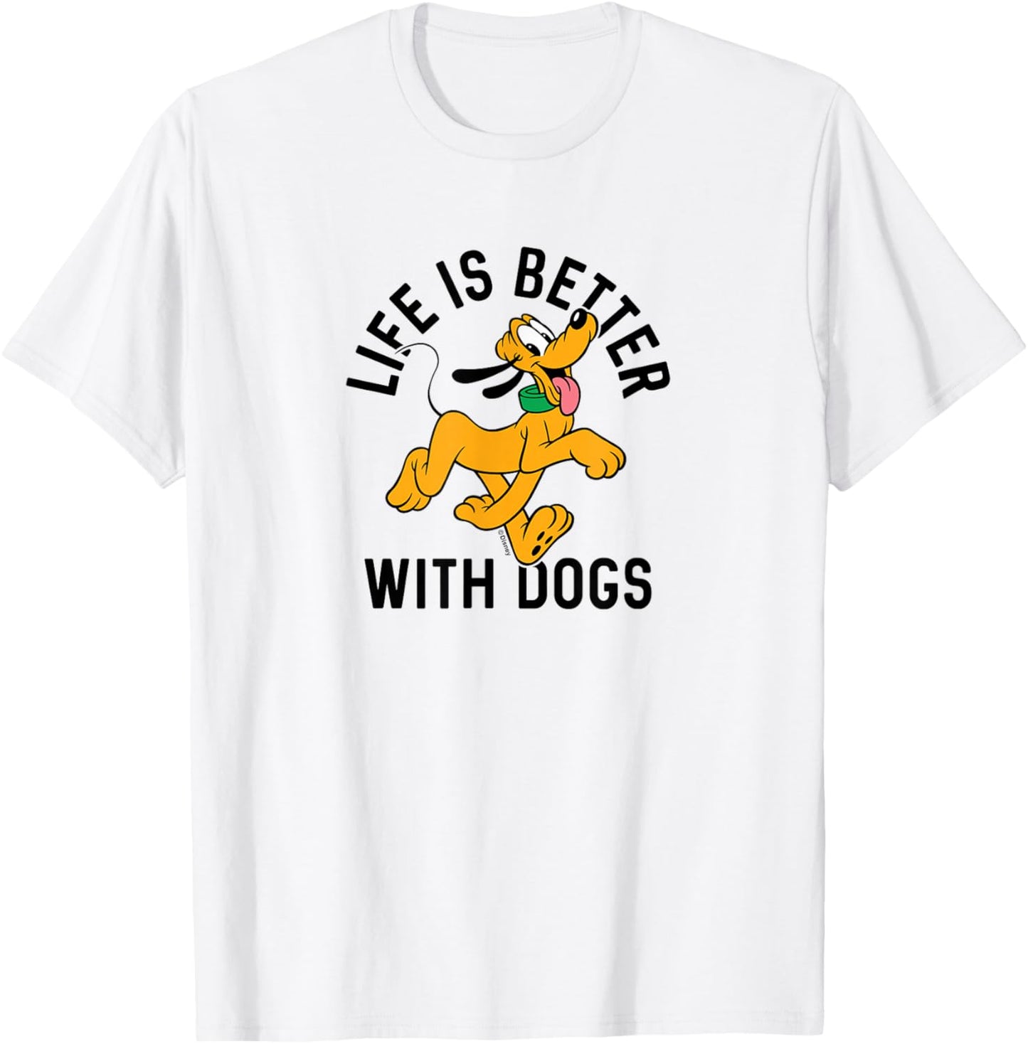 Pluto Life is Better with Dogs Small T-Shirt - T-Shirt | White