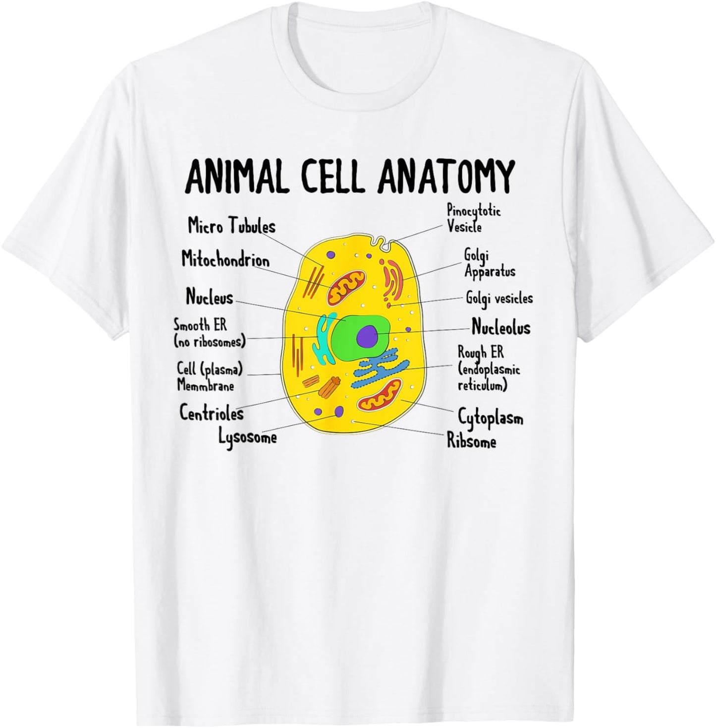 Anatomy Of Animal Cell Biology Biologist Science Student T-Shirt - T-Shirt | White