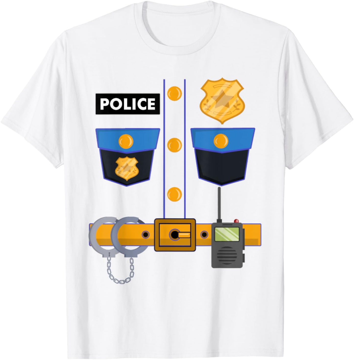 I'm A Police Officer Uniform Funny Halloween Costume Outfit T-Shirt - T-Shirt | White