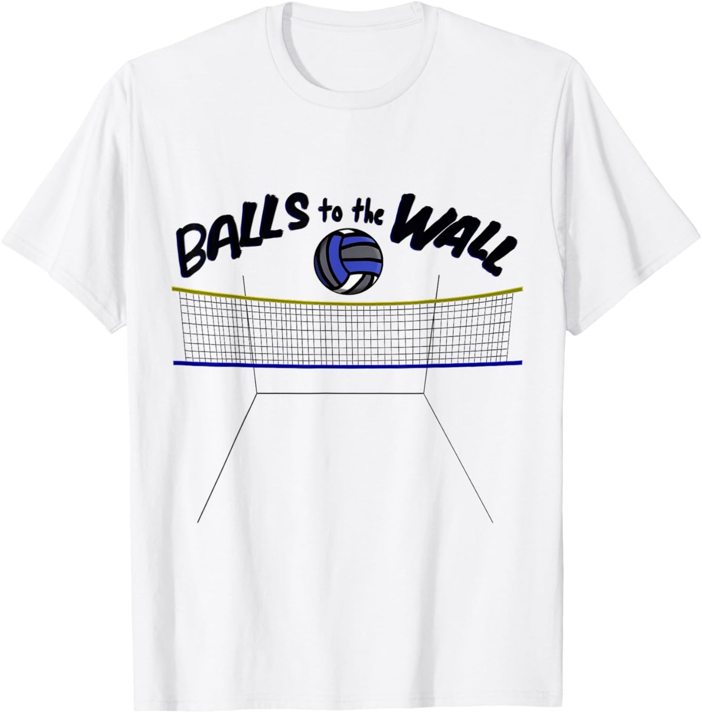 Wallyball - Balls to the Wall Court View T-Shirt - T-Shirt | White